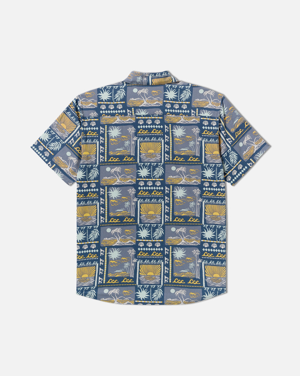 Hawaii Sunset Short Sleeve Shirt - Dark Denim
