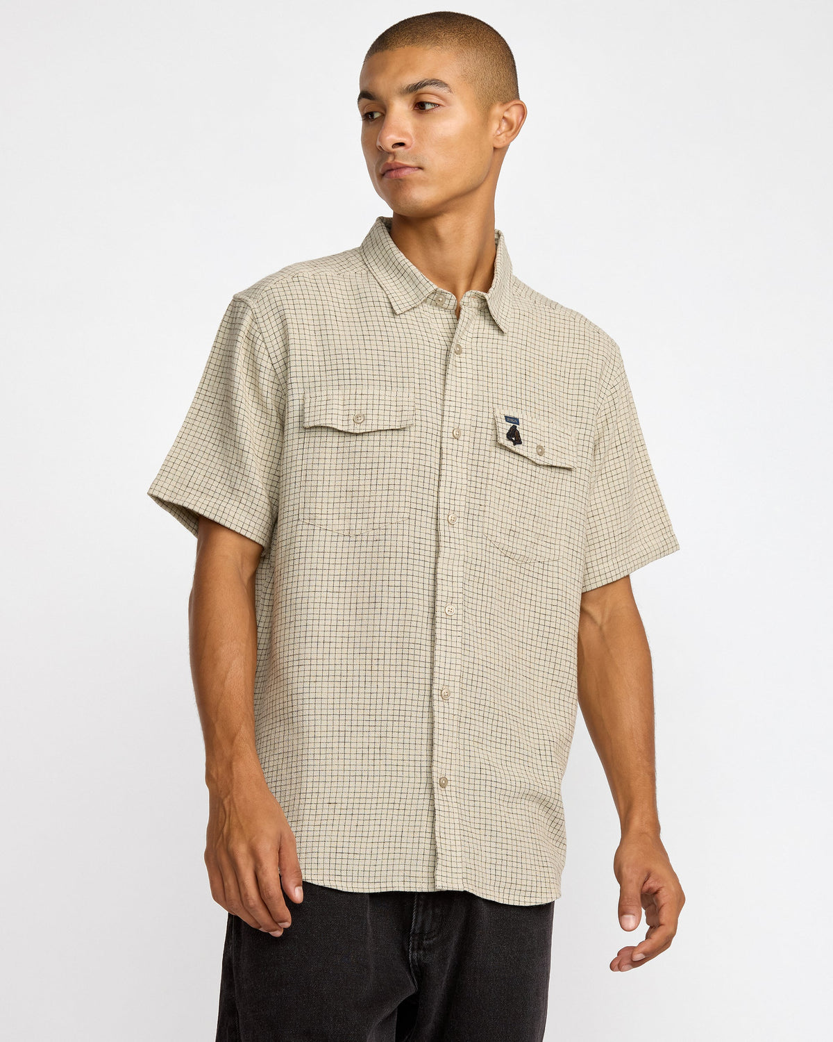 KSL Yarn Dye Short Sleeve Shirt - Silver Bleach
