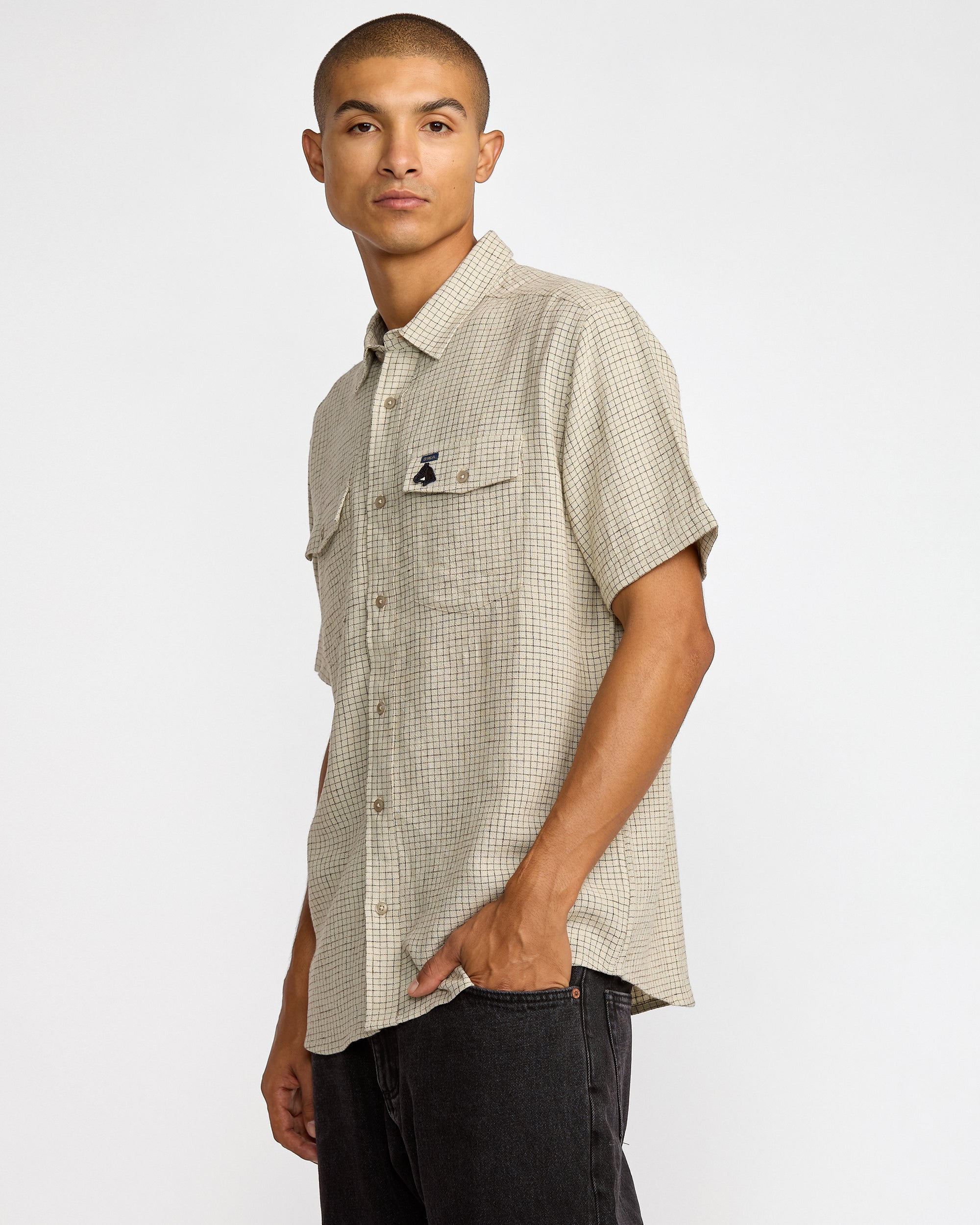 KSL Yarn Dye Short Sleeve Shirt - Silver Bleach