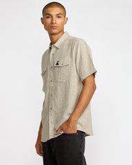 KSL Yarn Dye Short Sleeve Shirt - Silver Bleach