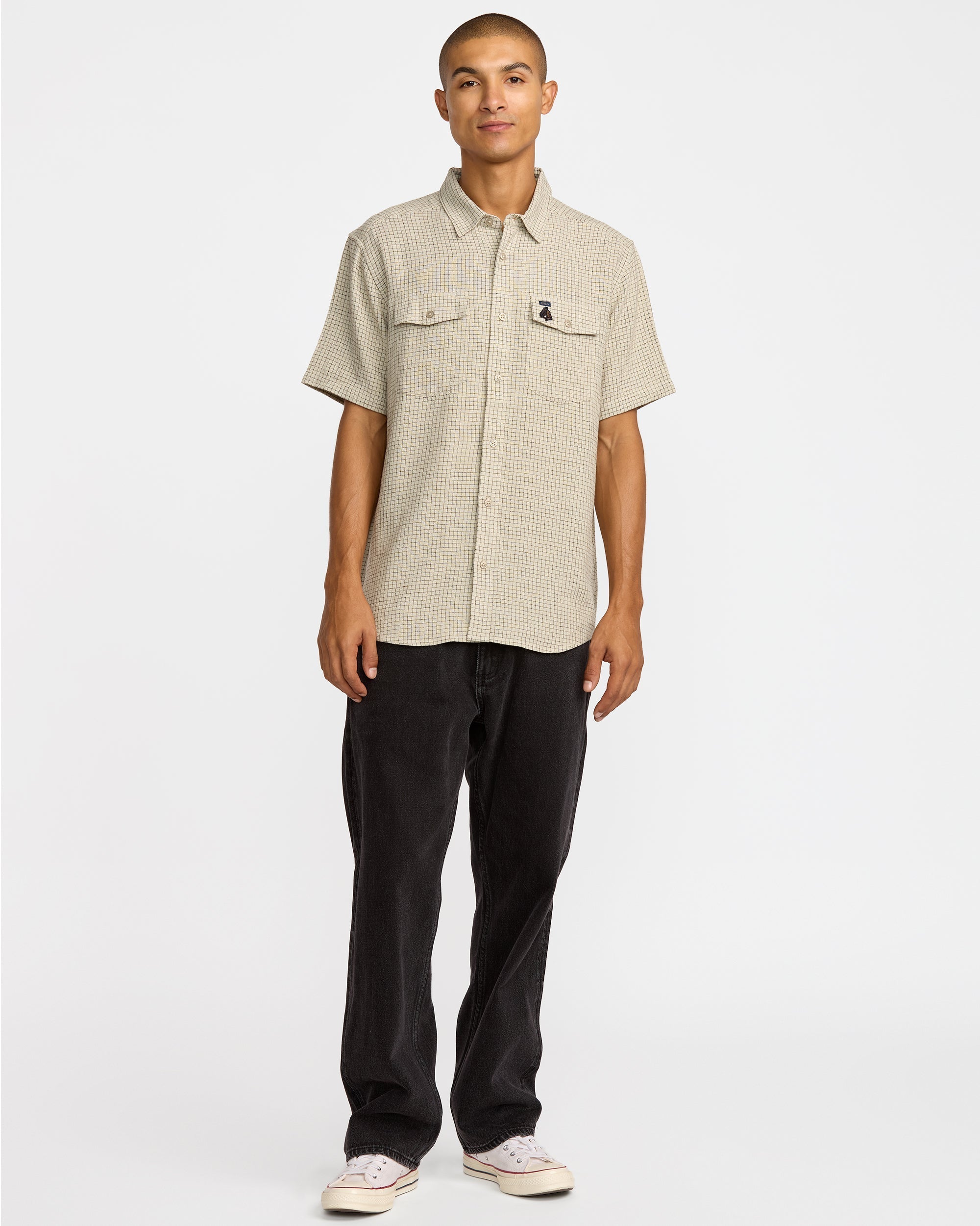 KSL Yarn Dye Short Sleeve Shirt - Silver Bleach