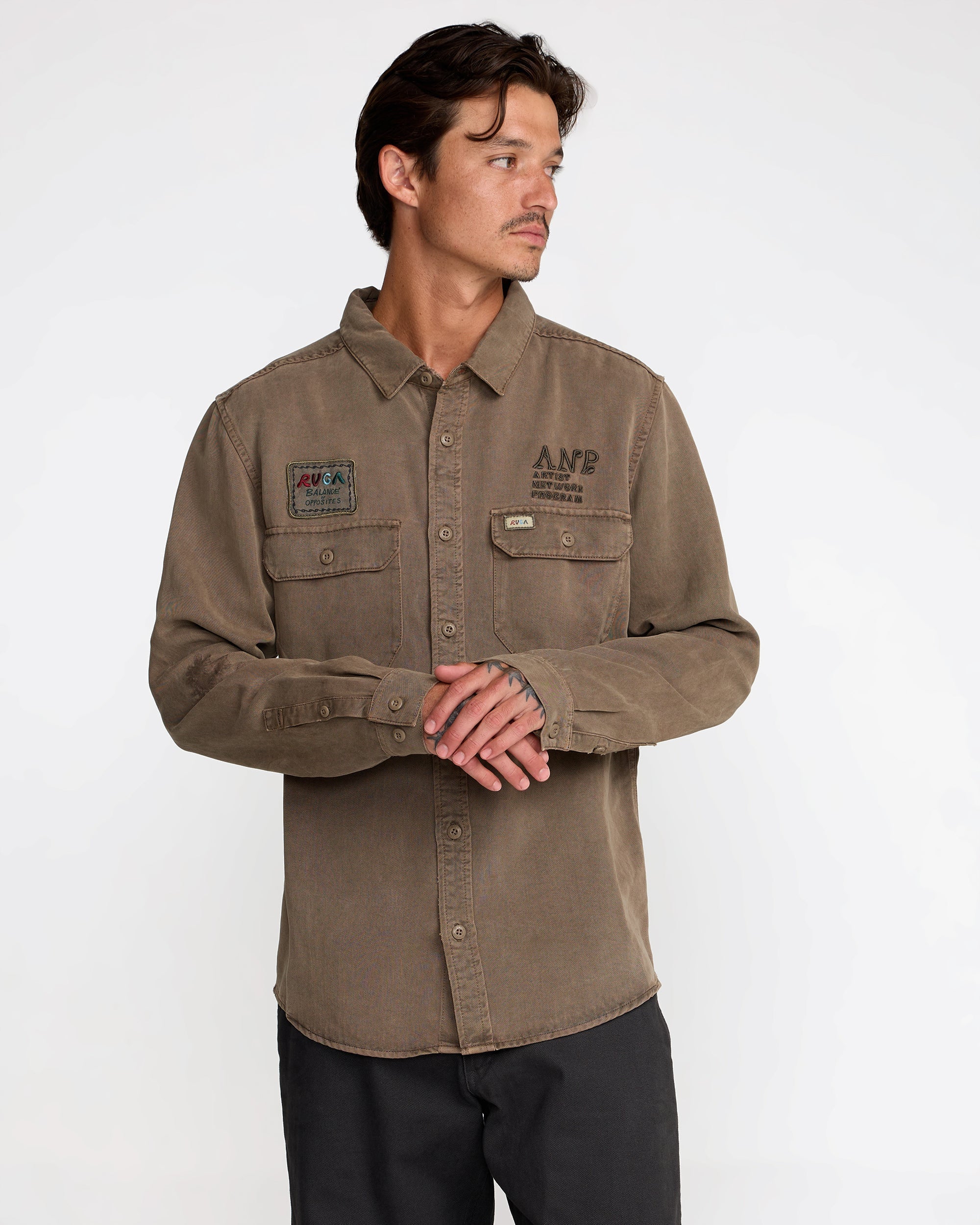 Mel G Moon Flower Long Sleeve Shirt - Mushroom