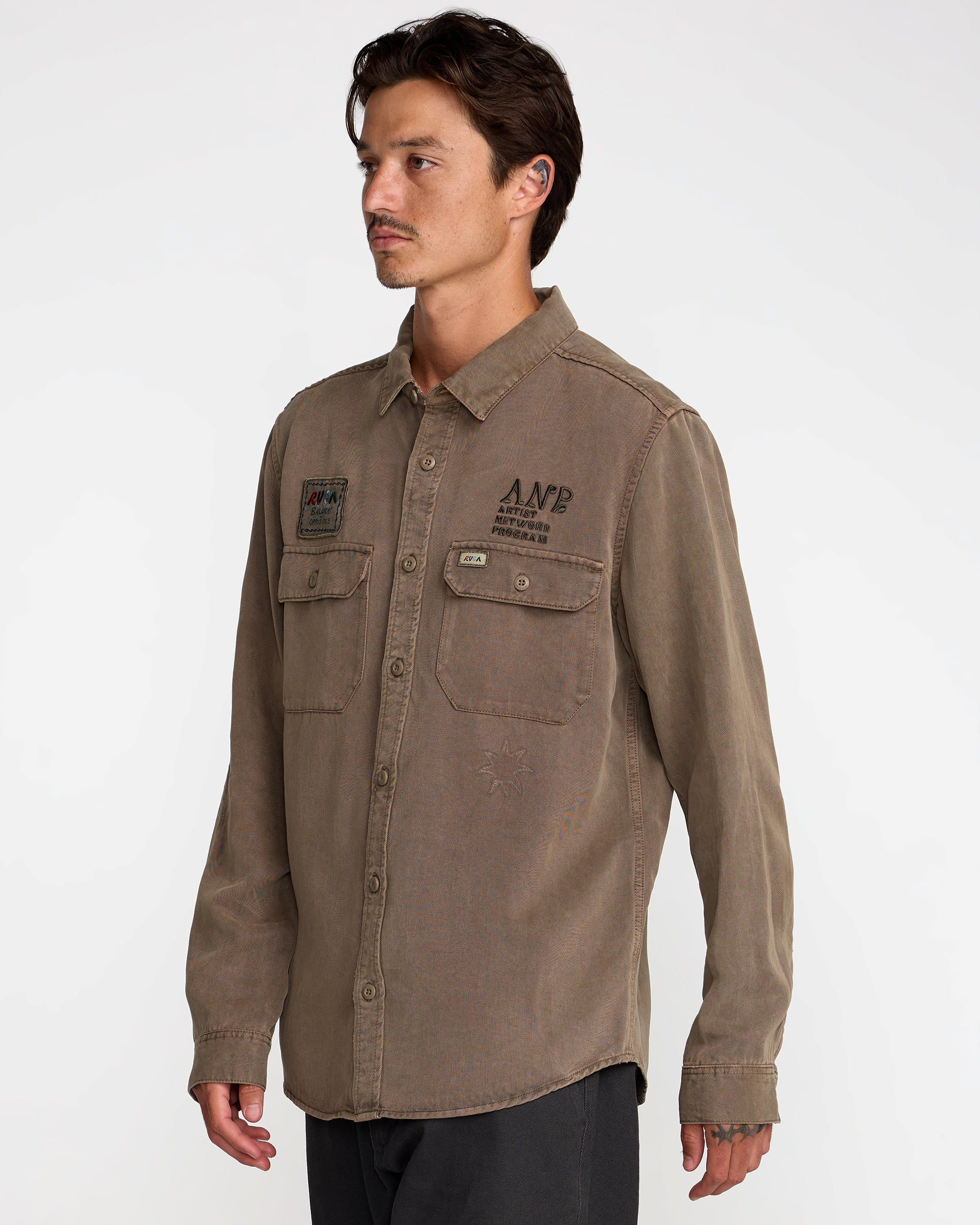 Mel G Moon Flower Long Sleeve Shirt - Mushroom