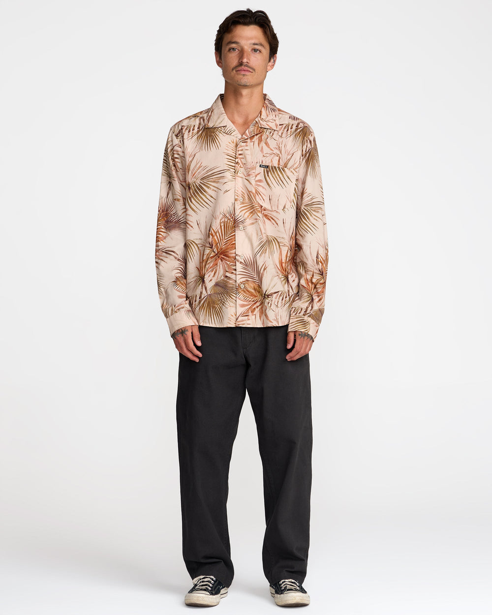 Mel G Palm Long Sleeve Shirt - Khaki