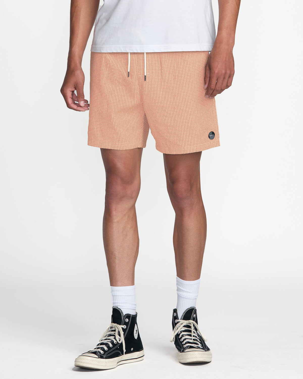 Exotica Seersucker Elastic 17" Short - Apricot
