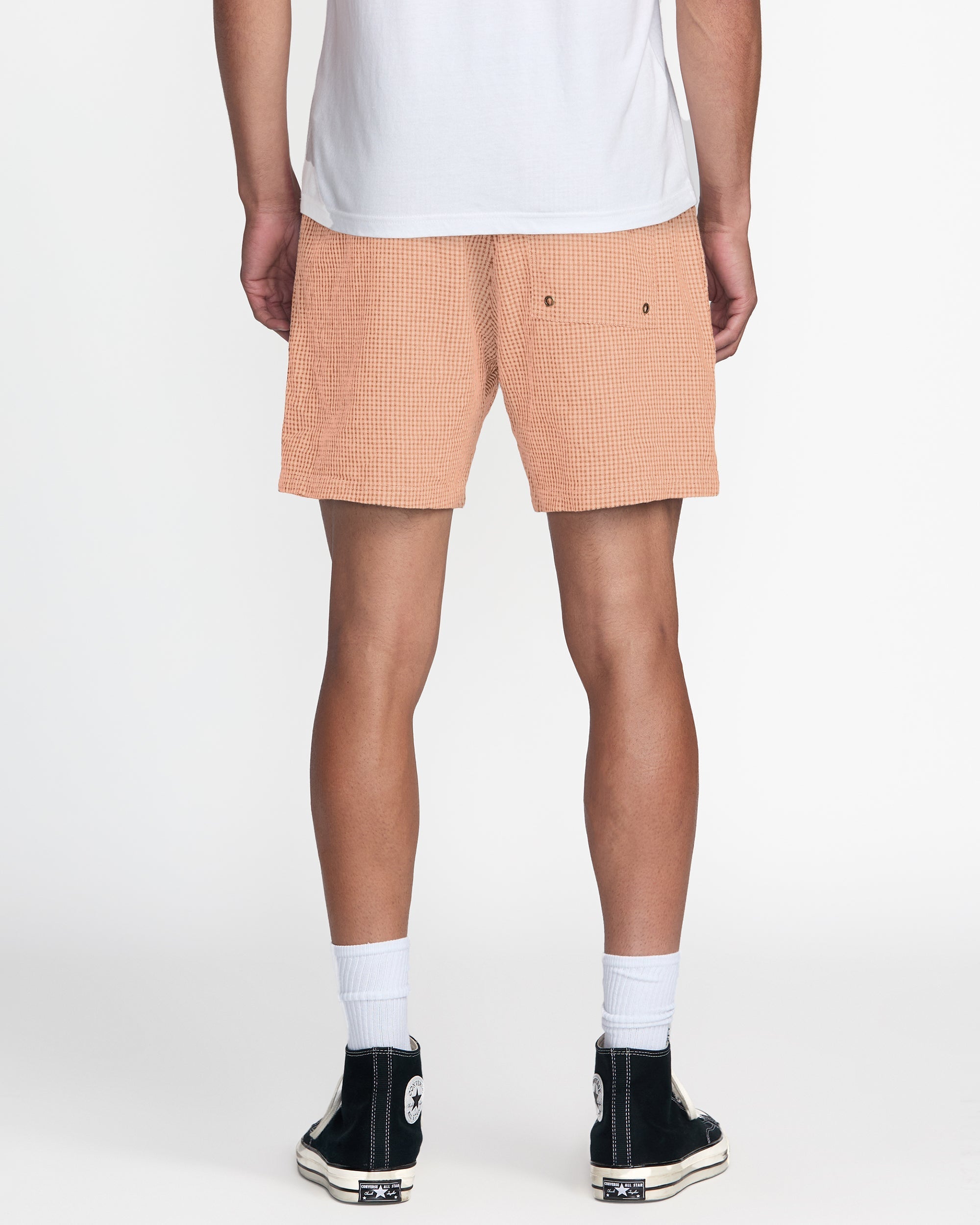 Exotica Seersucker Elastic 17" Short - Apricot
