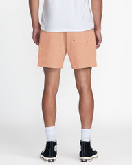 Exotica Seersucker Elastic 17" Short - Apricot