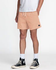 Exotica Seersucker Elastic 17" Short - Apricot