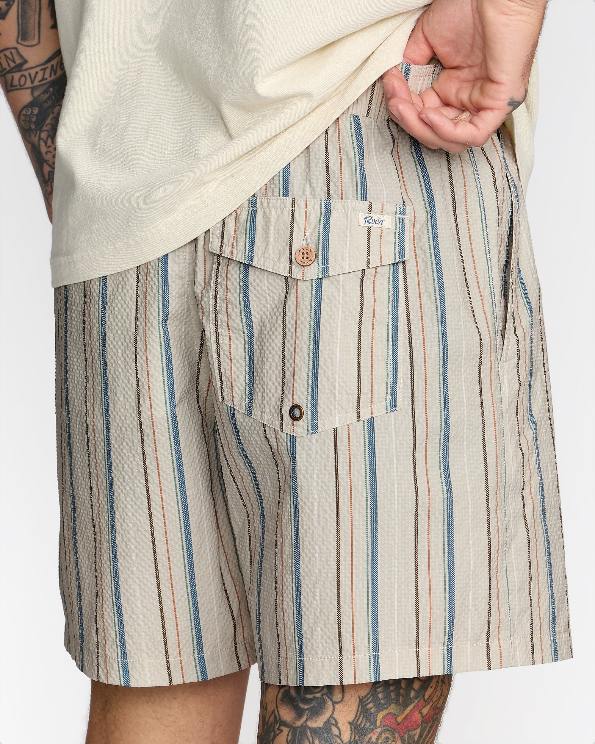 Exotica Seersucker Elastic 17" - Light Khaki