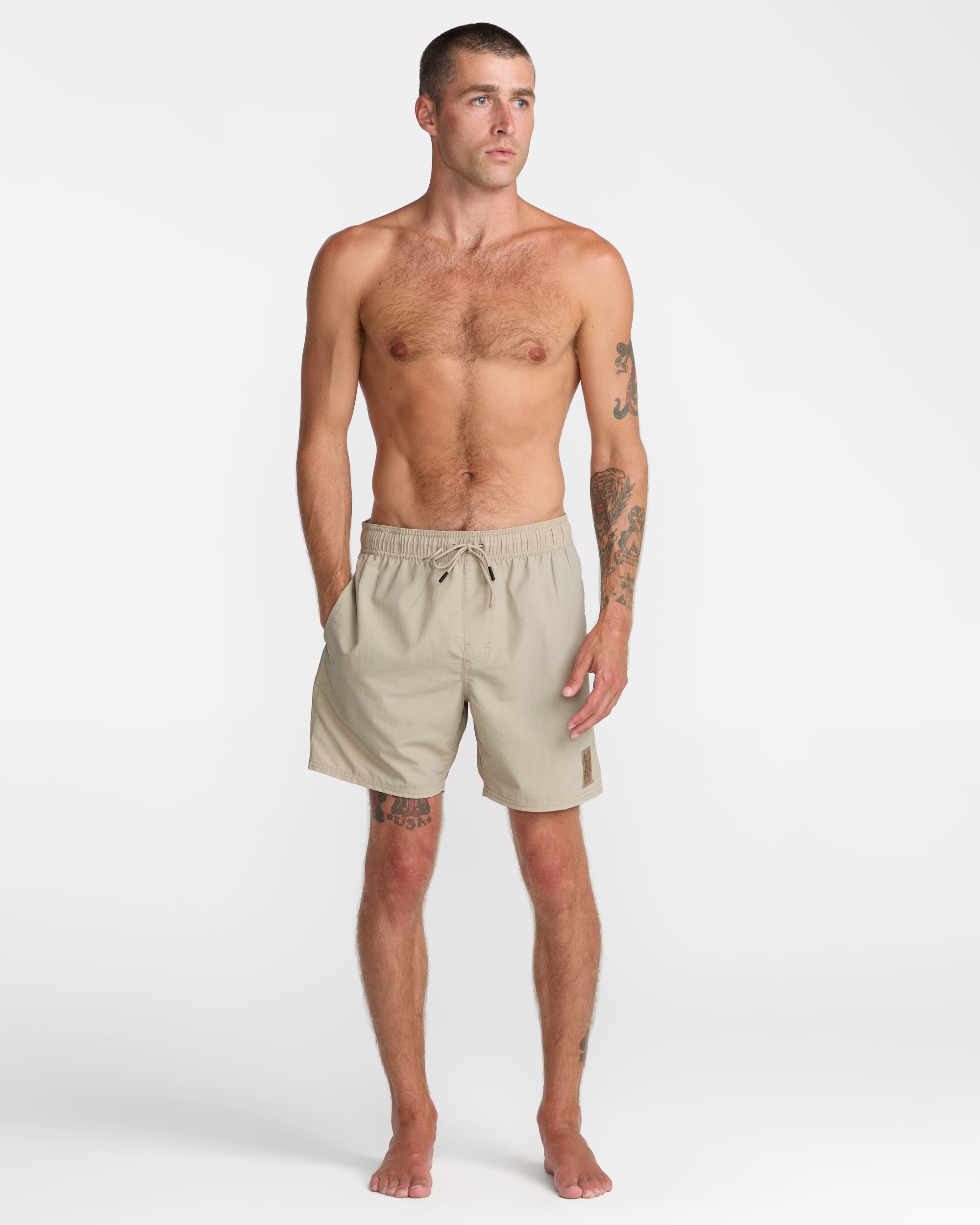 Crest Elastic 17" Shorts - Covert Green