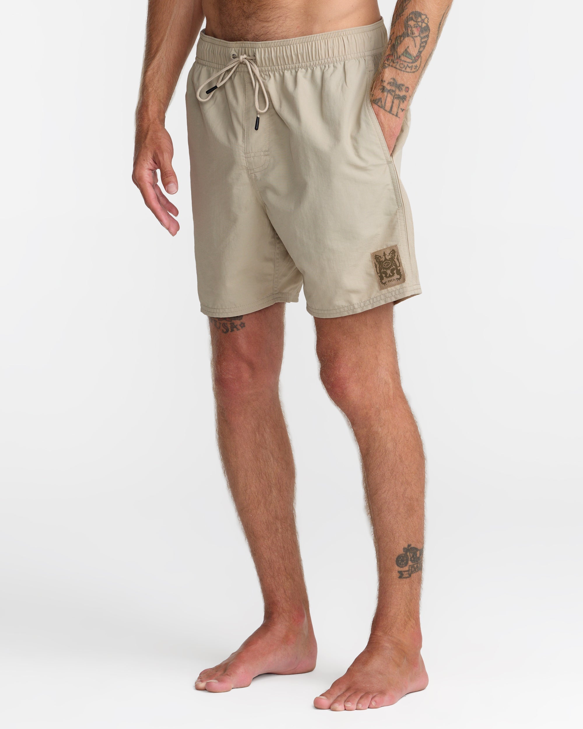 Crest Elastic 17" Shorts - Covert Green