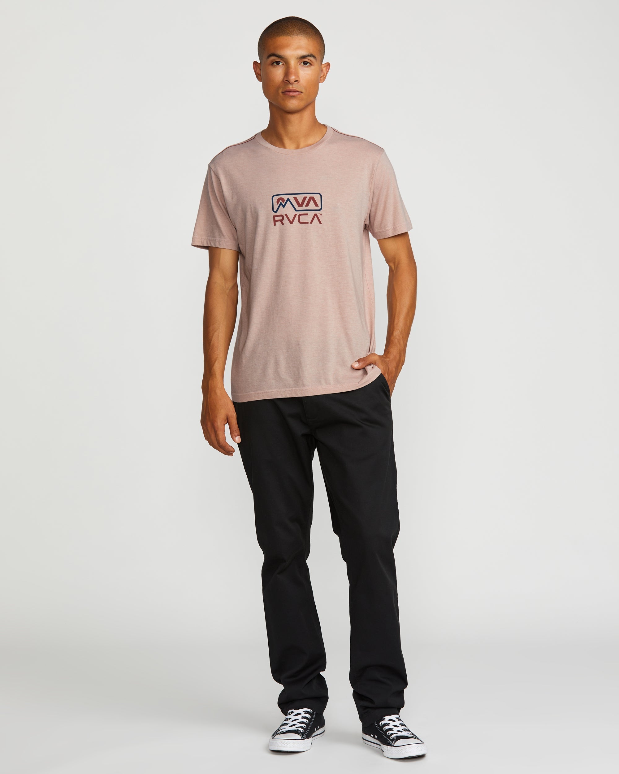 MNT RVCA Short Sleeve Tee - Pale Mauve