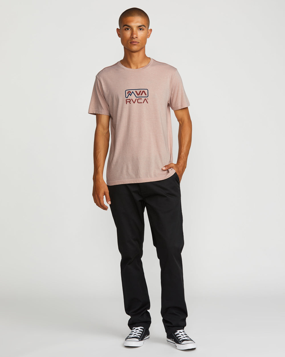 MNT RVCA Short Sleeve Tee - Pale Mauve