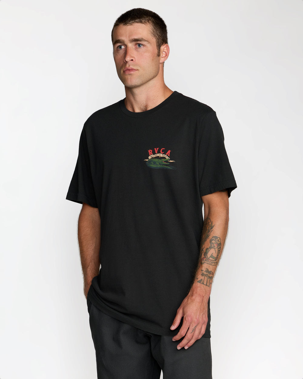 Welcome To RVCA Short Sleeve Tee - Pirate Black