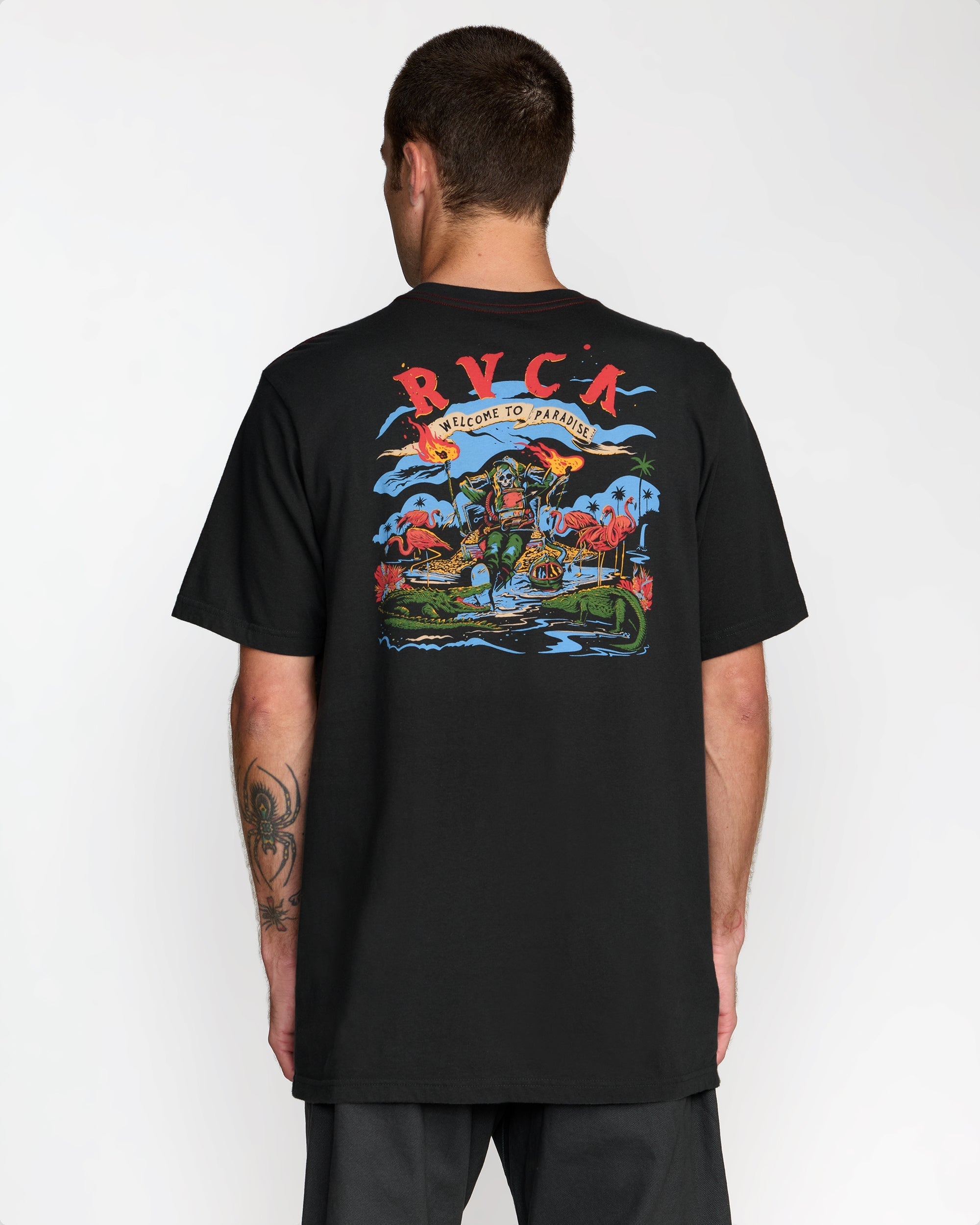 Welcome To RVCA Short Sleeve Tee - Pirate Black