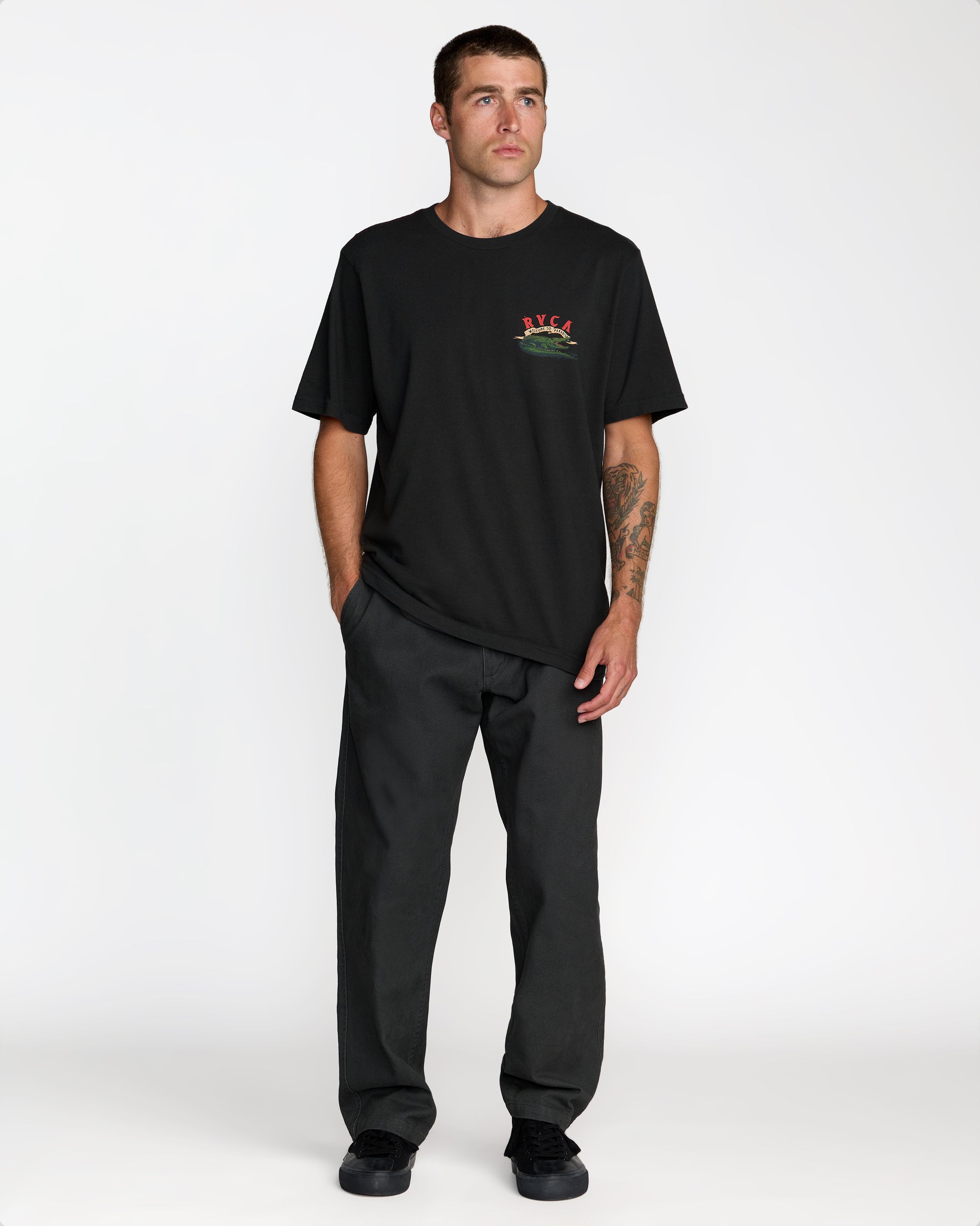 Welcome To RVCA Short Sleeve Tee - Pirate Black