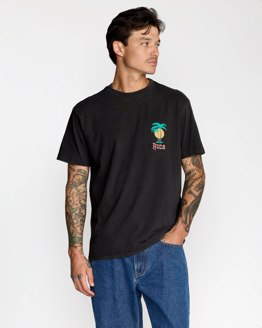 Frond Mural Short Sleeve Tee - Black