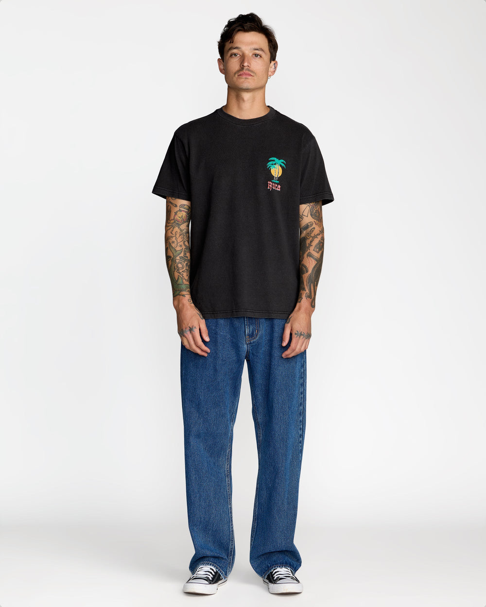 Frond Mural Short Sleeve Tee - Black