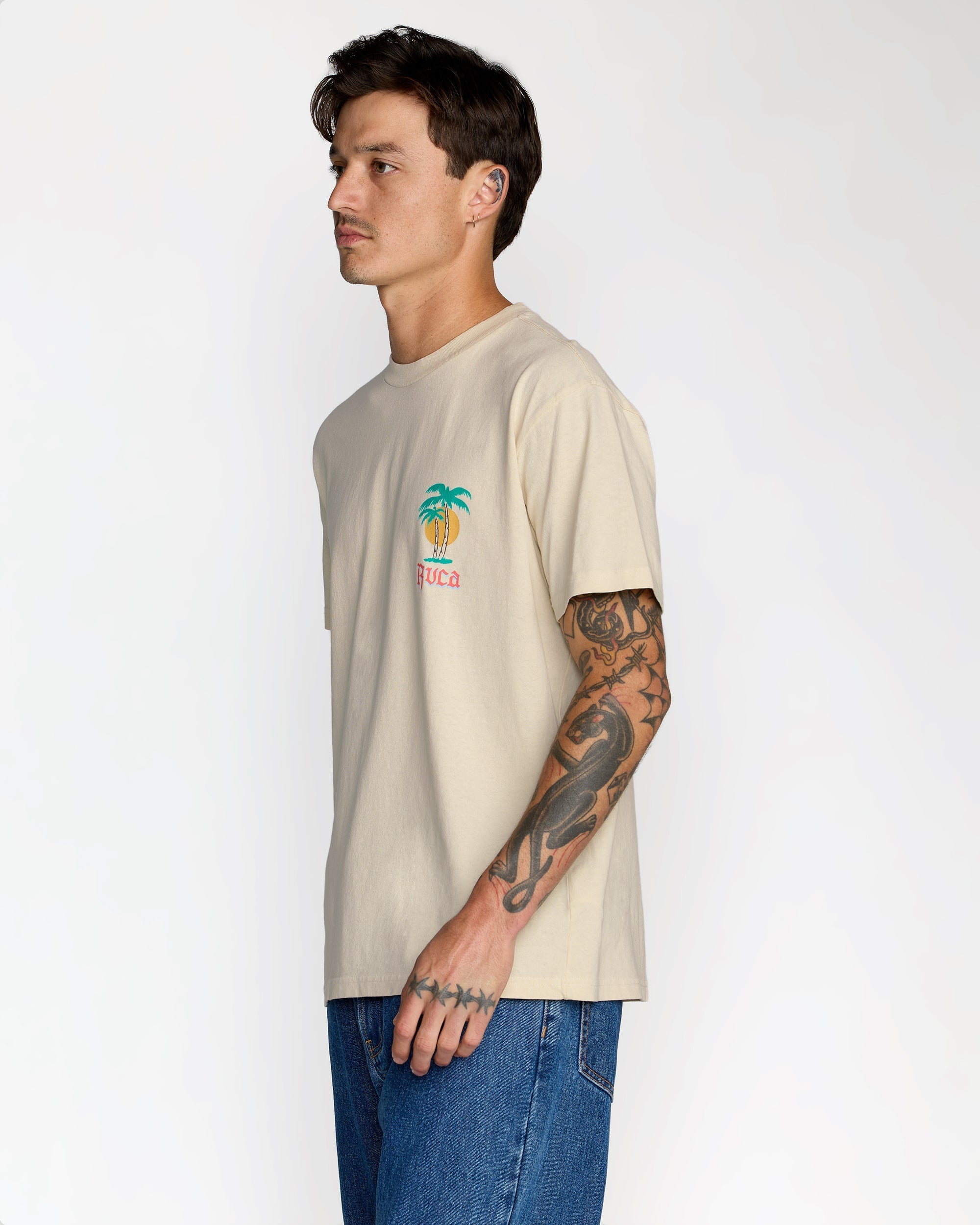 Frond Mural Short Sleeve Tee - Ceramic