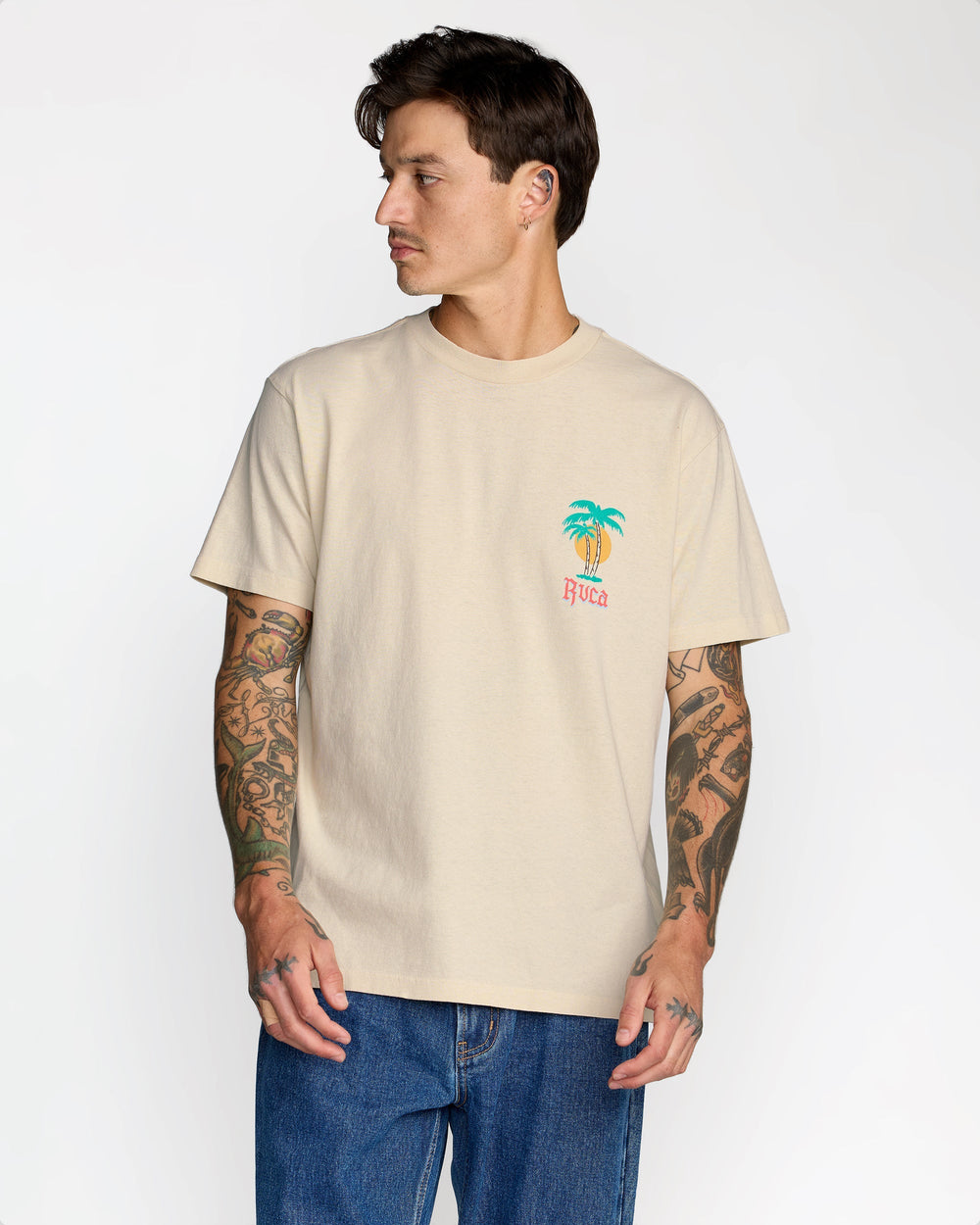 Frond Mural Short Sleeve Tee - Ceramic