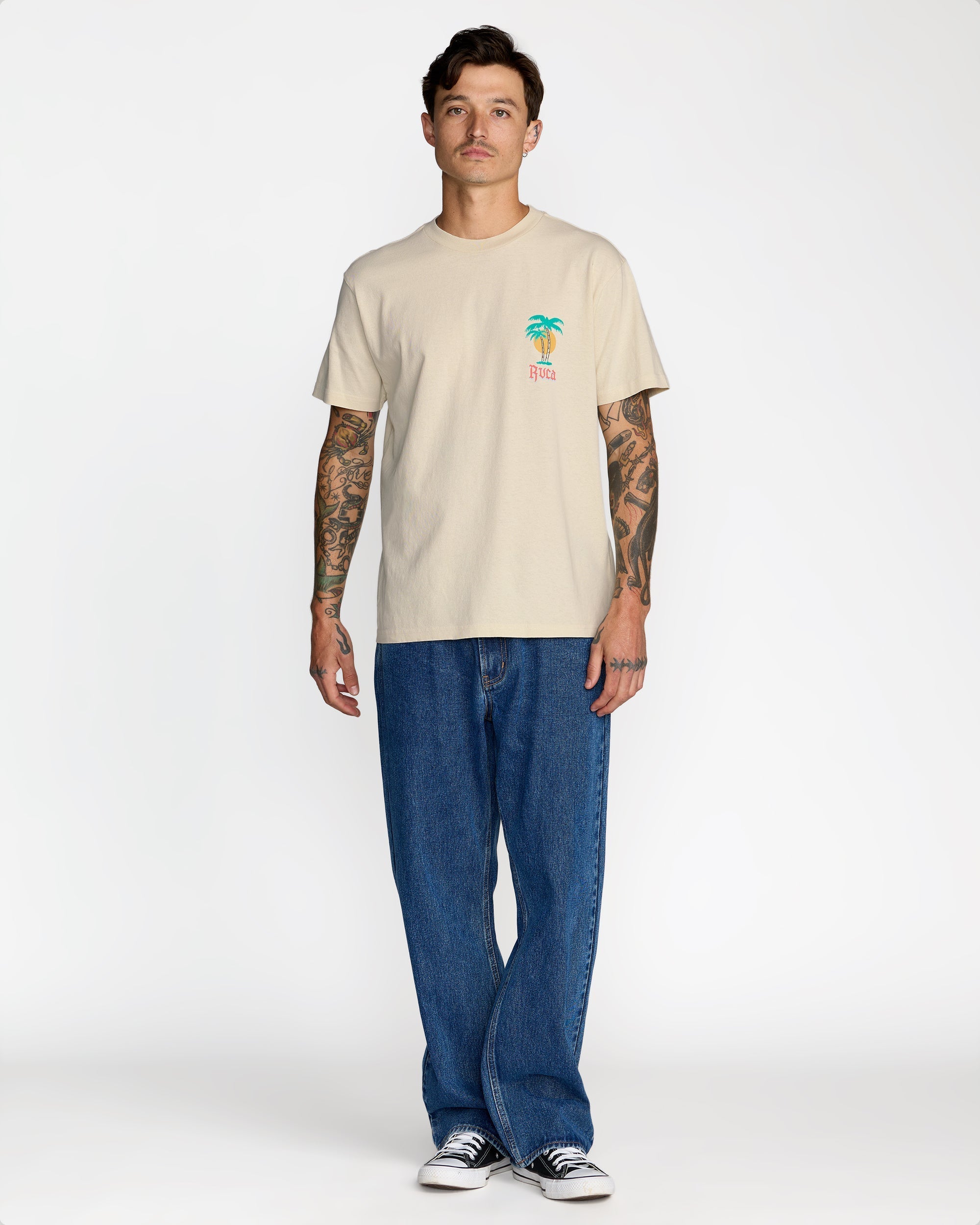 Frond Mural Short Sleeve Tee - Ceramic