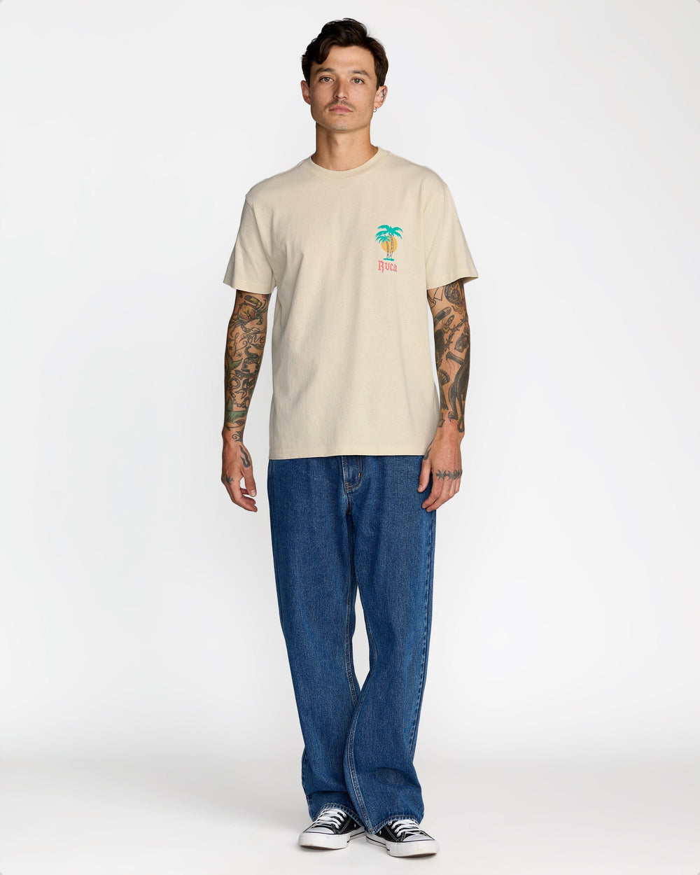 Frond Mural Short Sleeve Tee - Ceramic