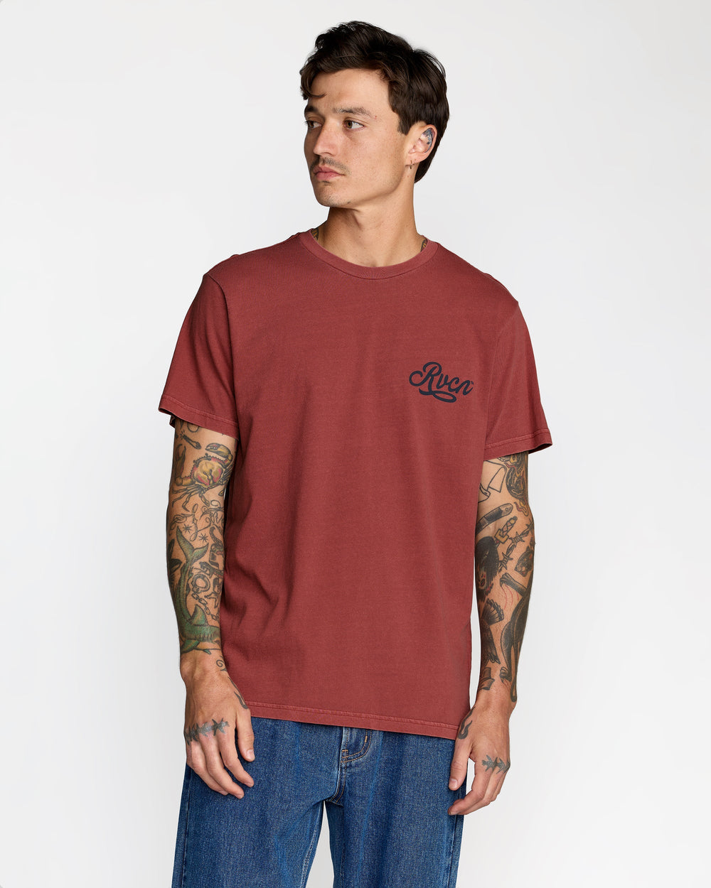 Emscript Short Sleeve Tee - Dusty Red