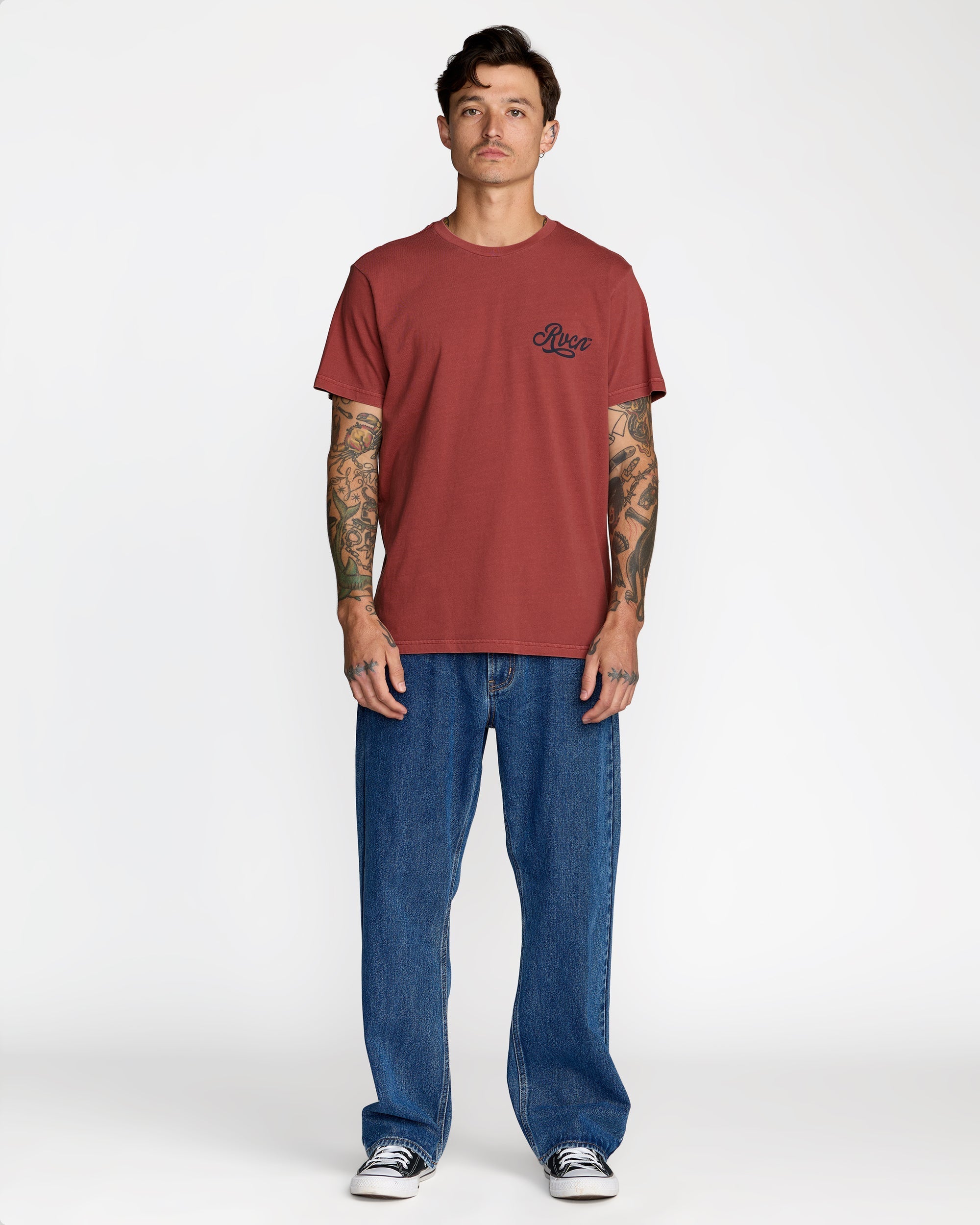 Emscript Short Sleeve Tee - Dusty Red