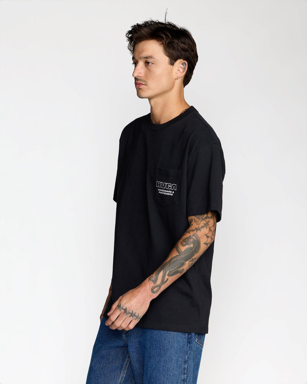 RVCA Fasteners Pocket Short Sleeve Tee - Black