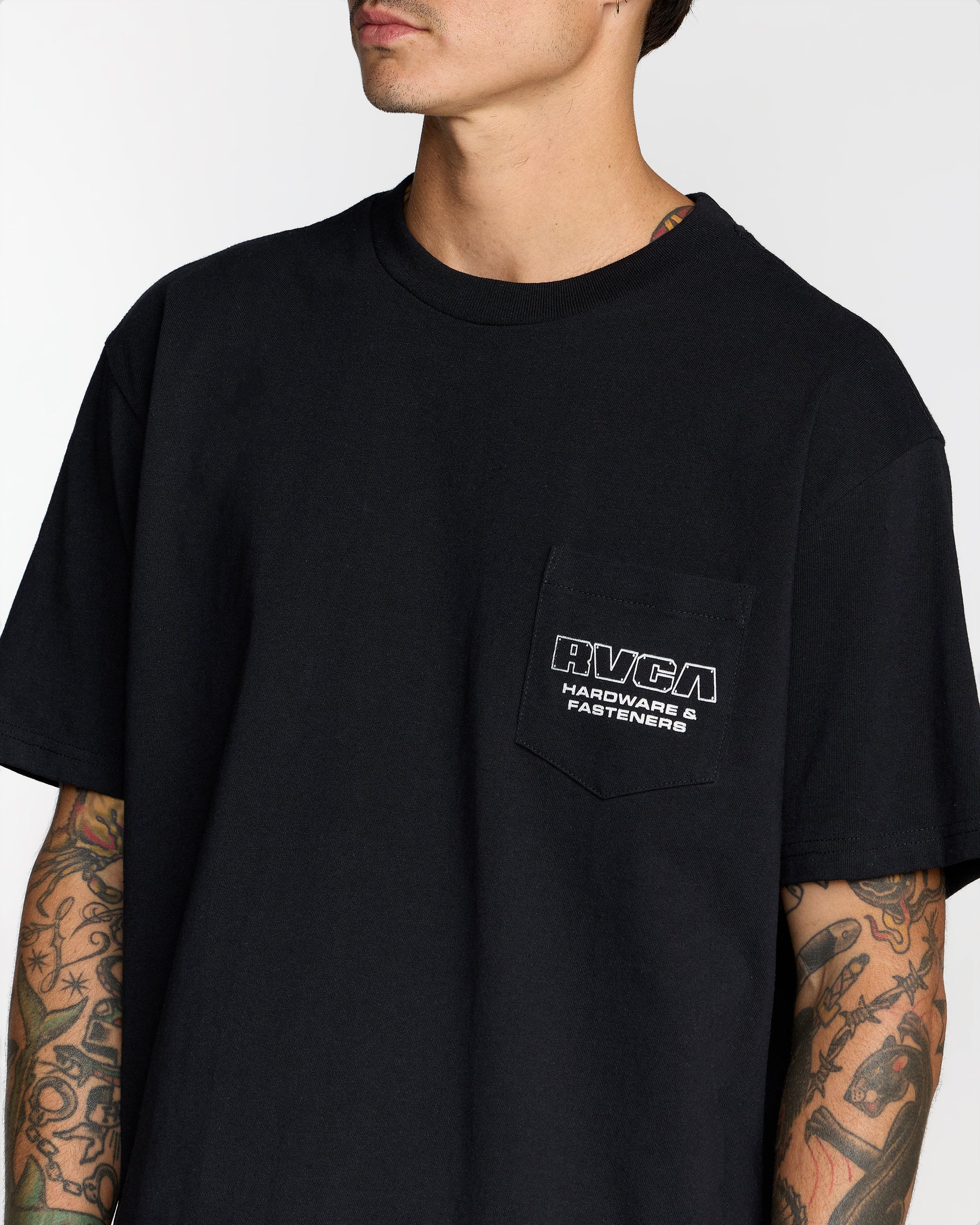 RVCA Fasteners Pocket Short Sleeve Tee - Black