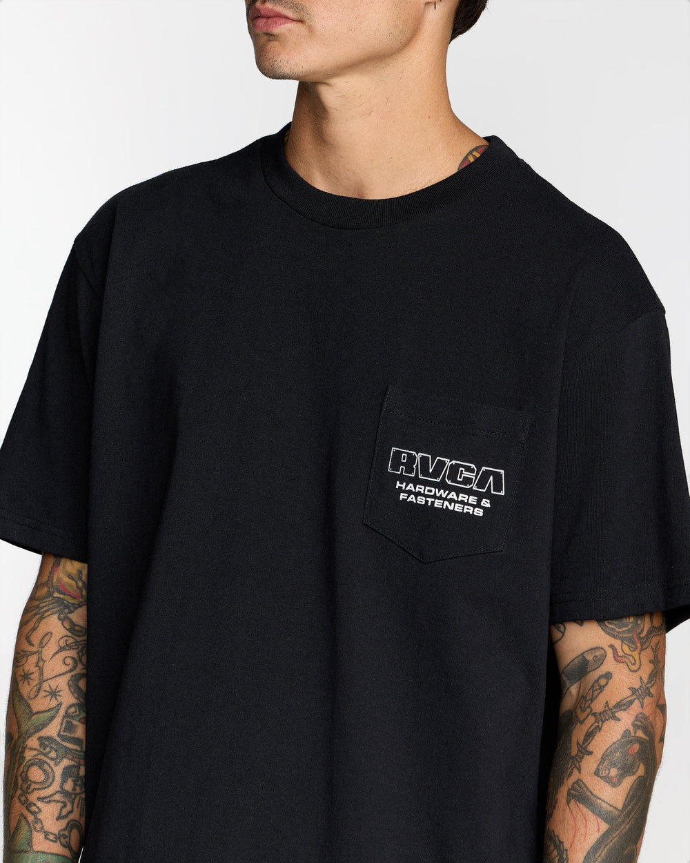 RVCA Fasteners Pocket Short Sleeve Tee - Black