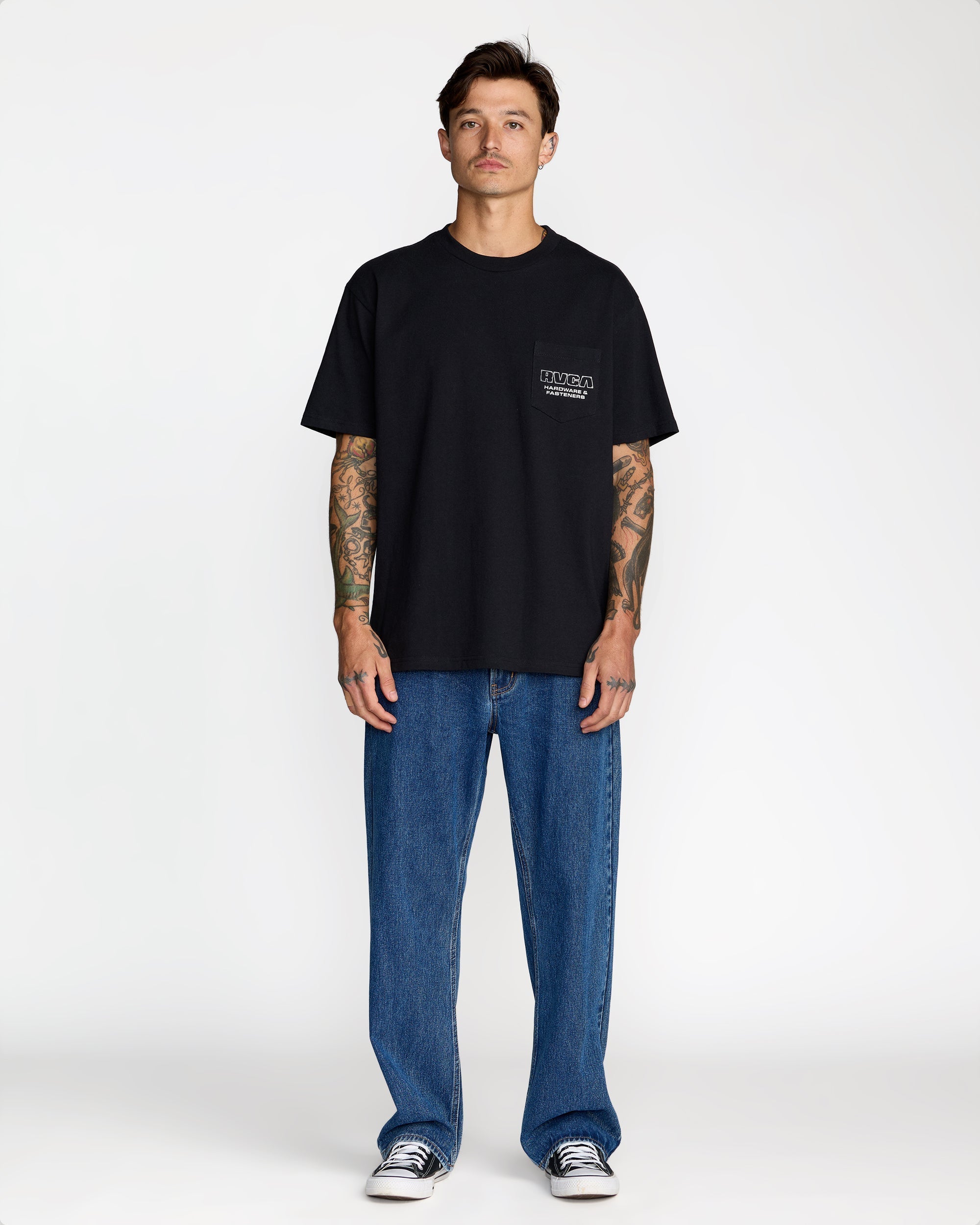 RVCA Fasteners Pocket Short Sleeve Tee - Black