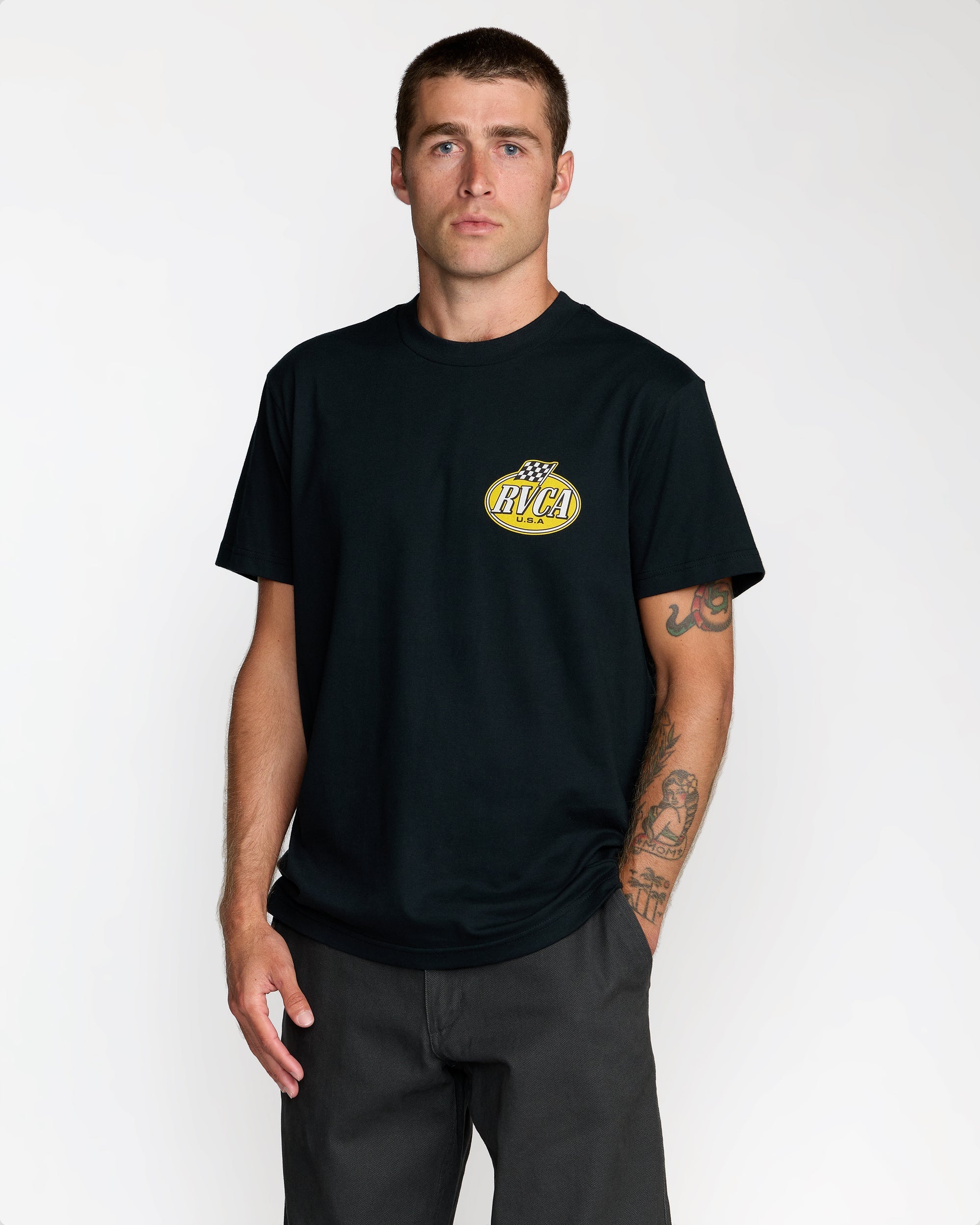 Speed Check Short Sleeve Tee - Black