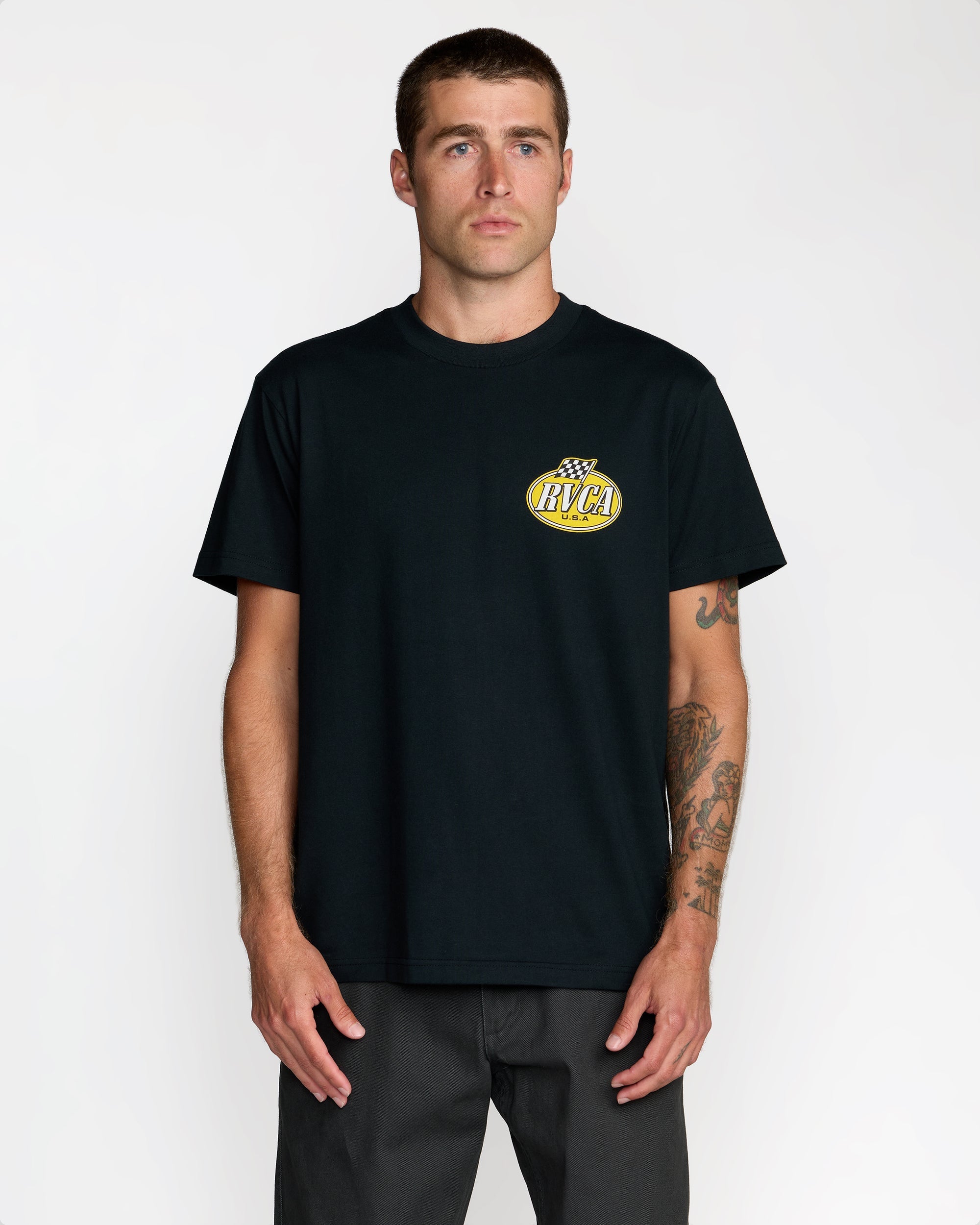 Speed Check Short Sleeve Tee - Black