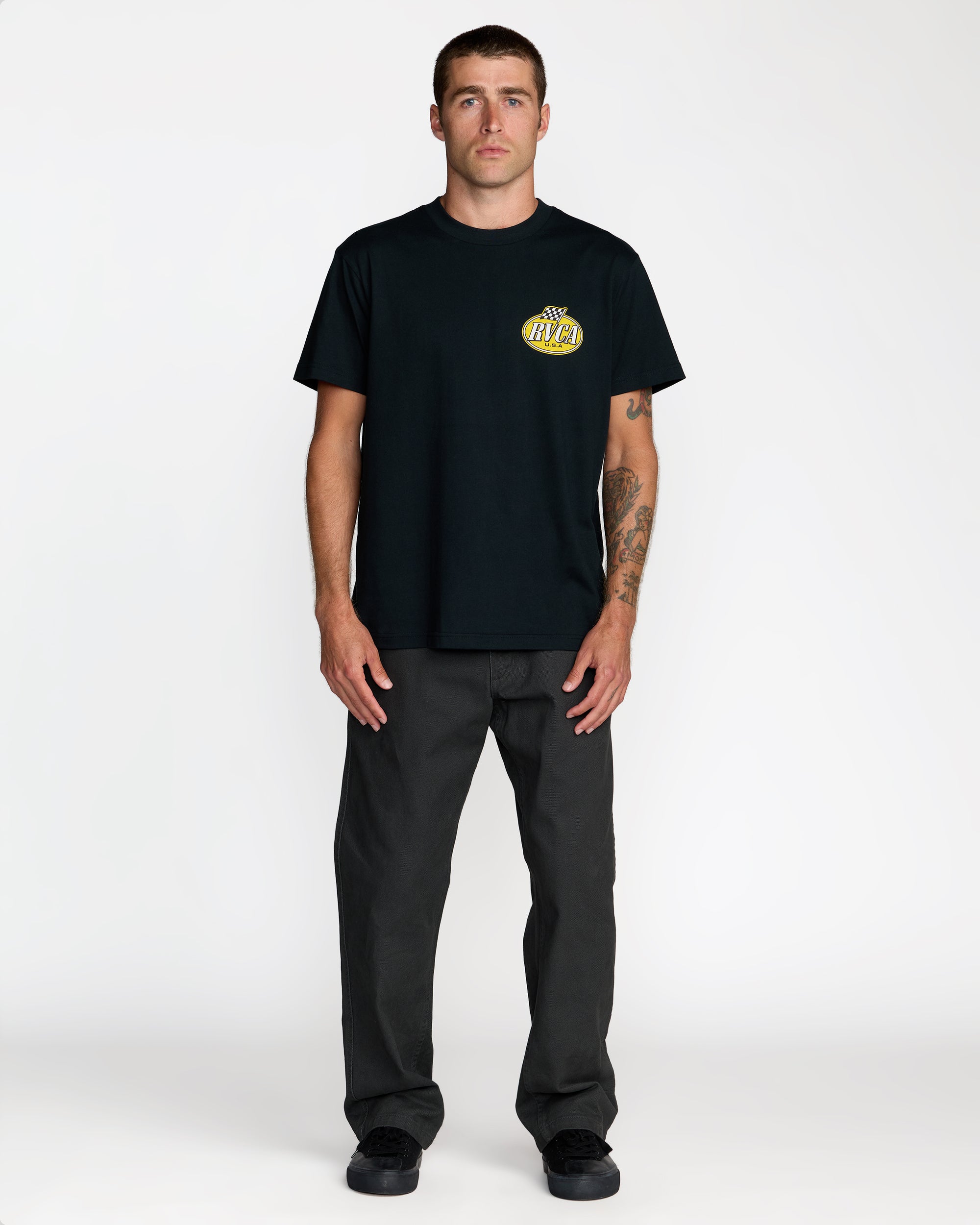 Speed Check Short Sleeve Tee - Black