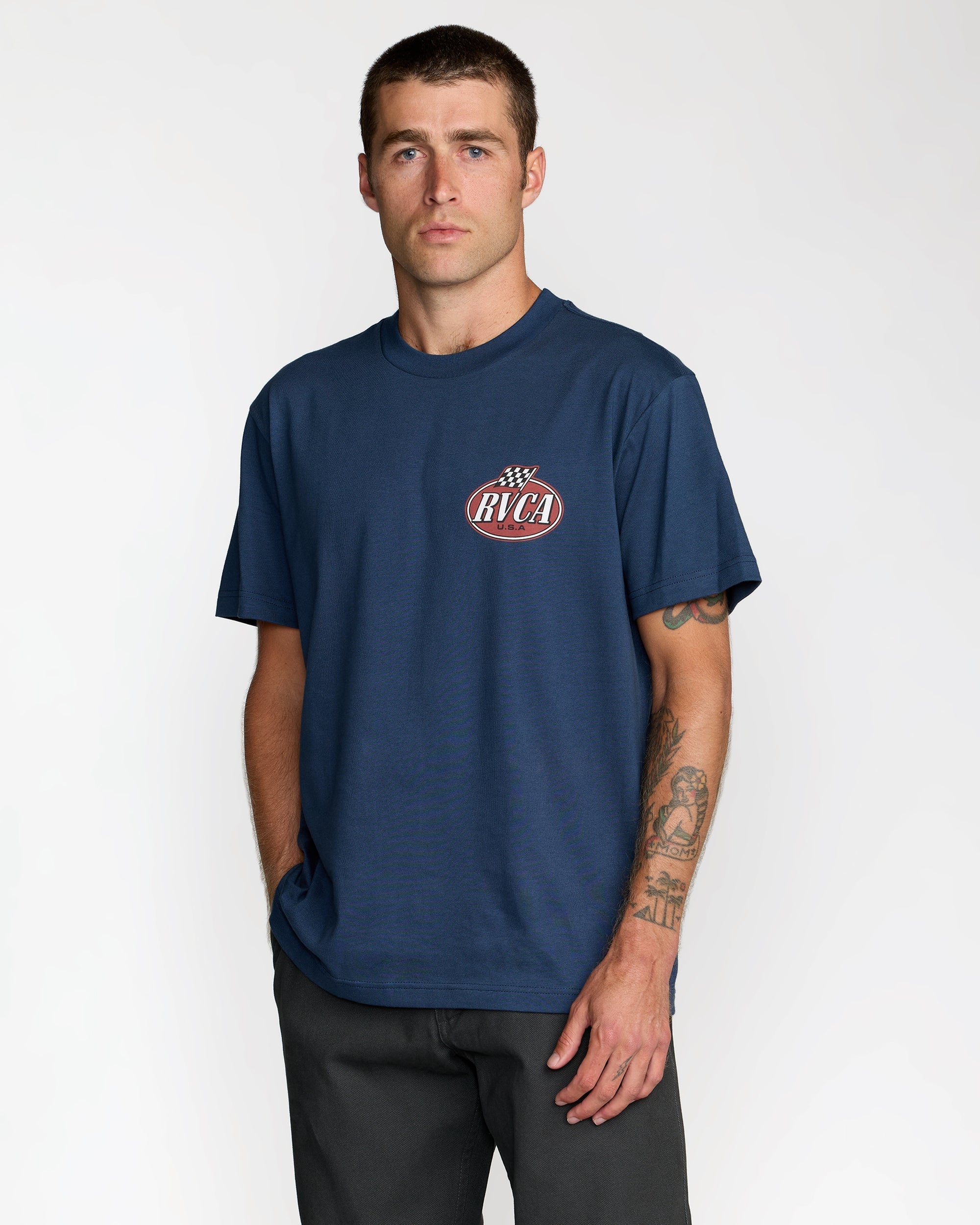 Speed Check Short Sleeve Tee - Moody Blue