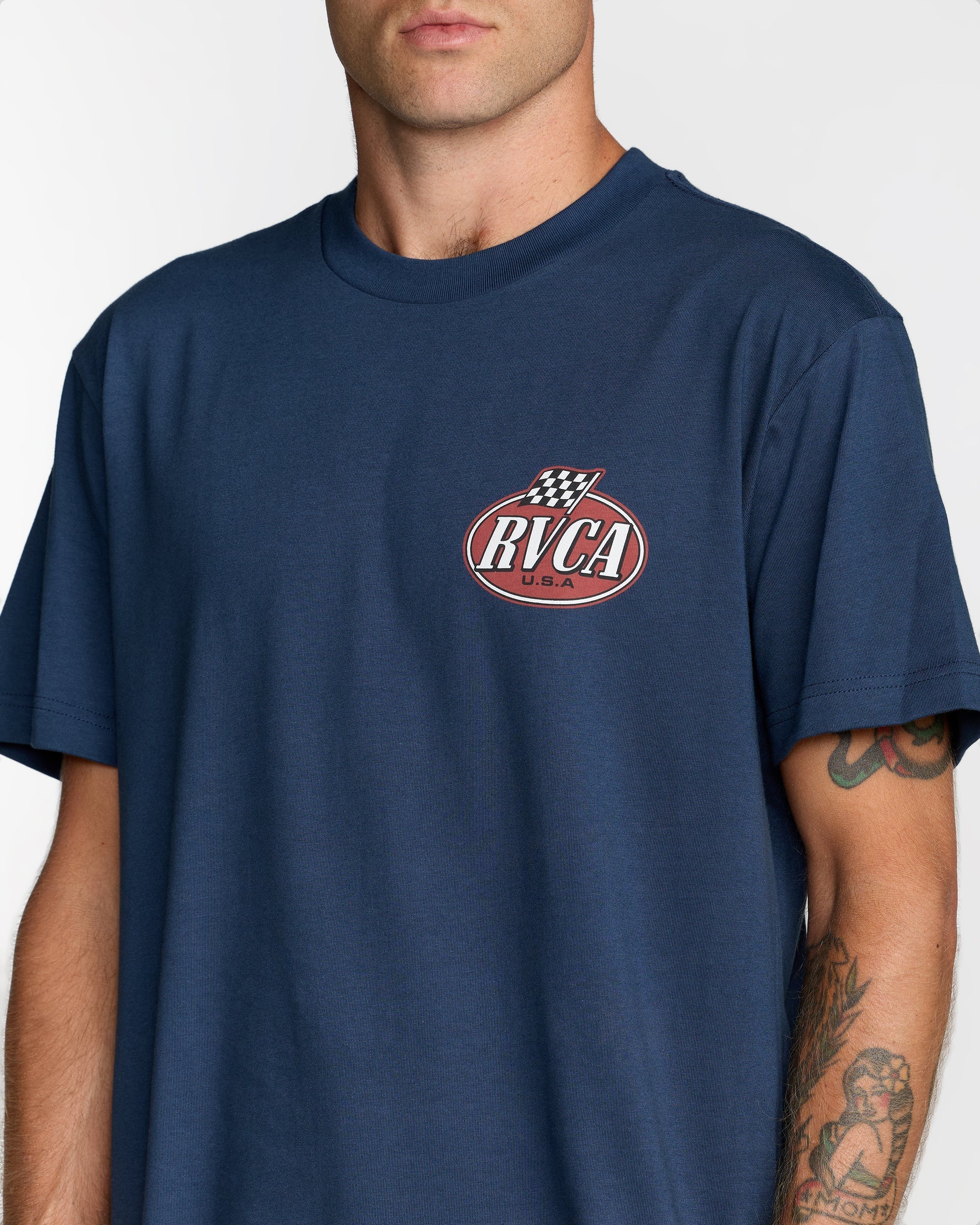 Speed Check Short Sleeve Tee - Moody Blue