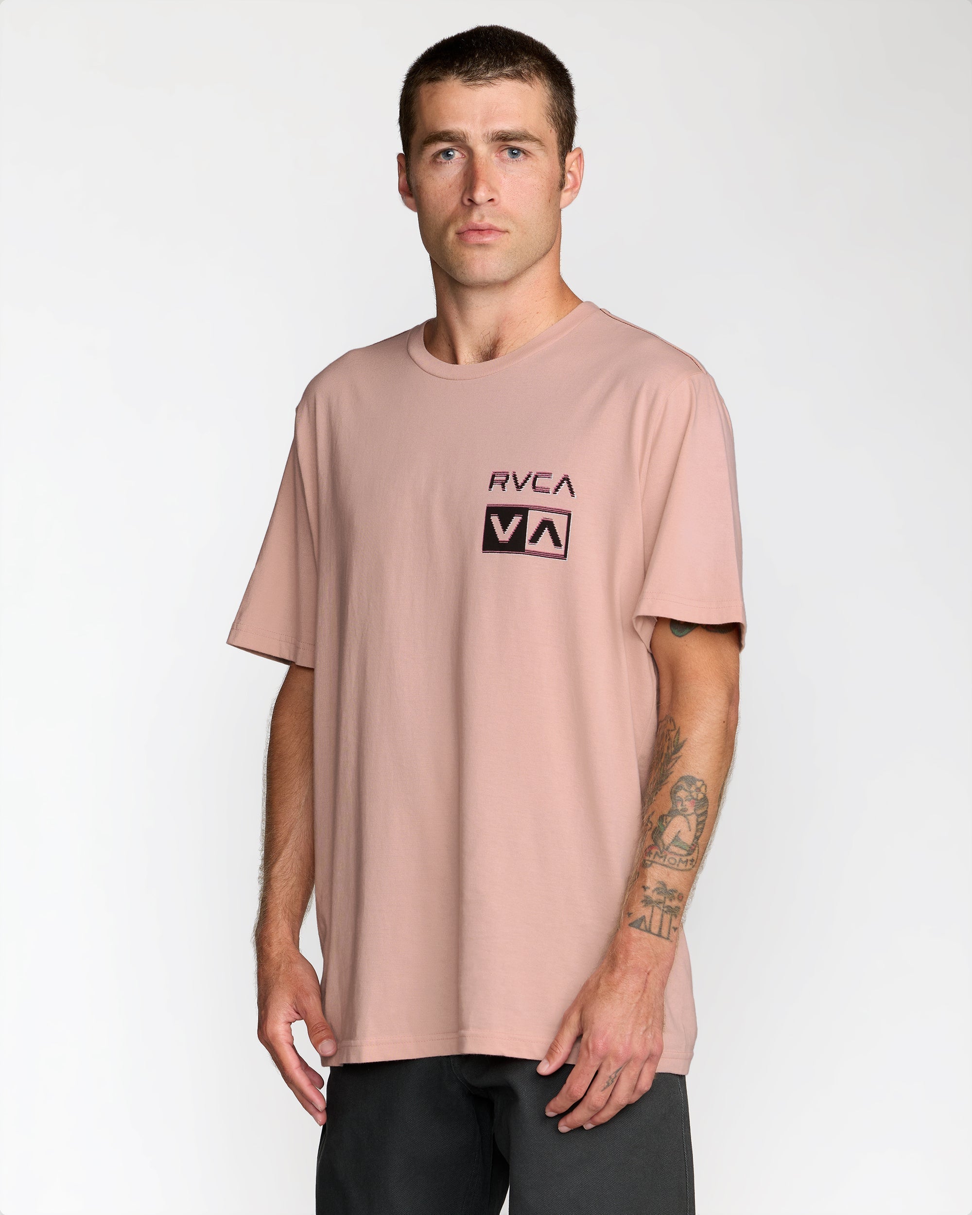Glitch Short Sleeve Tee - Pale Mauve