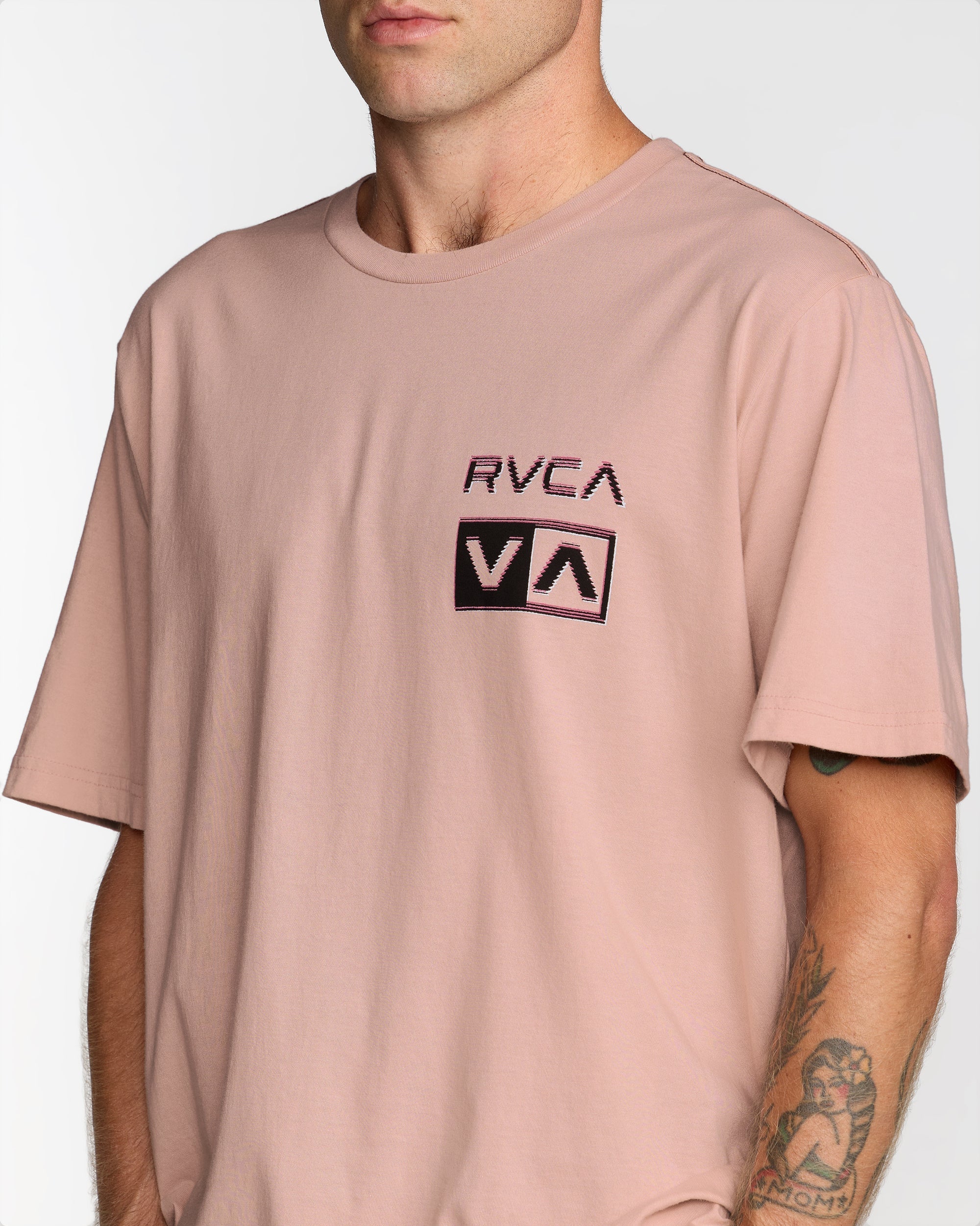 Glitch Short Sleeve Tee - Pale Mauve