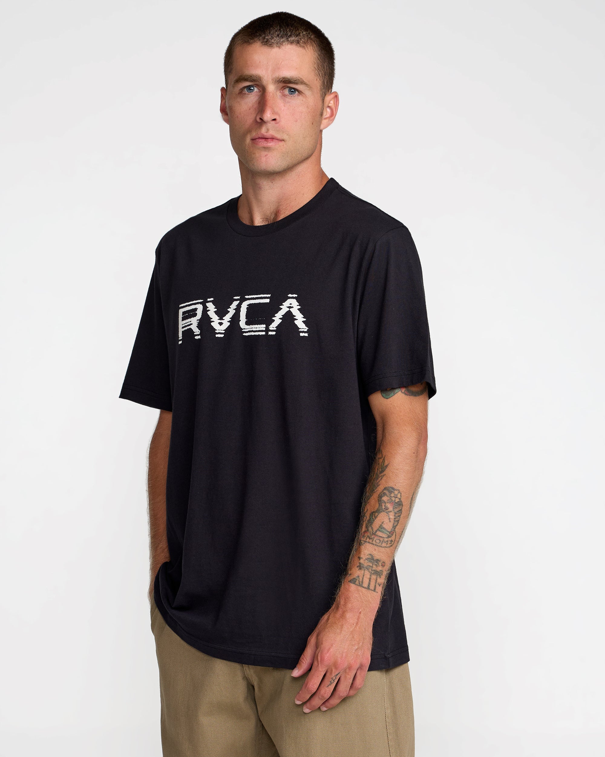 Big RVCA Glitch Short Sleeve Tee - Black