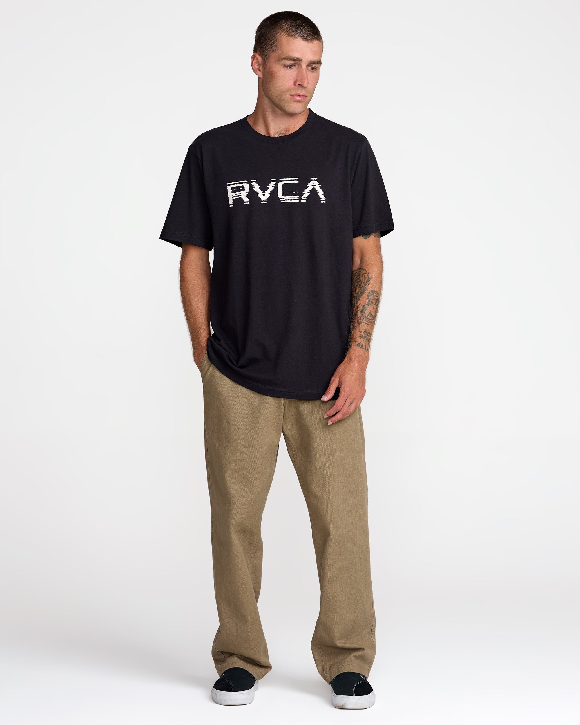 Big RVCA Glitch Short Sleeve Tee - Black