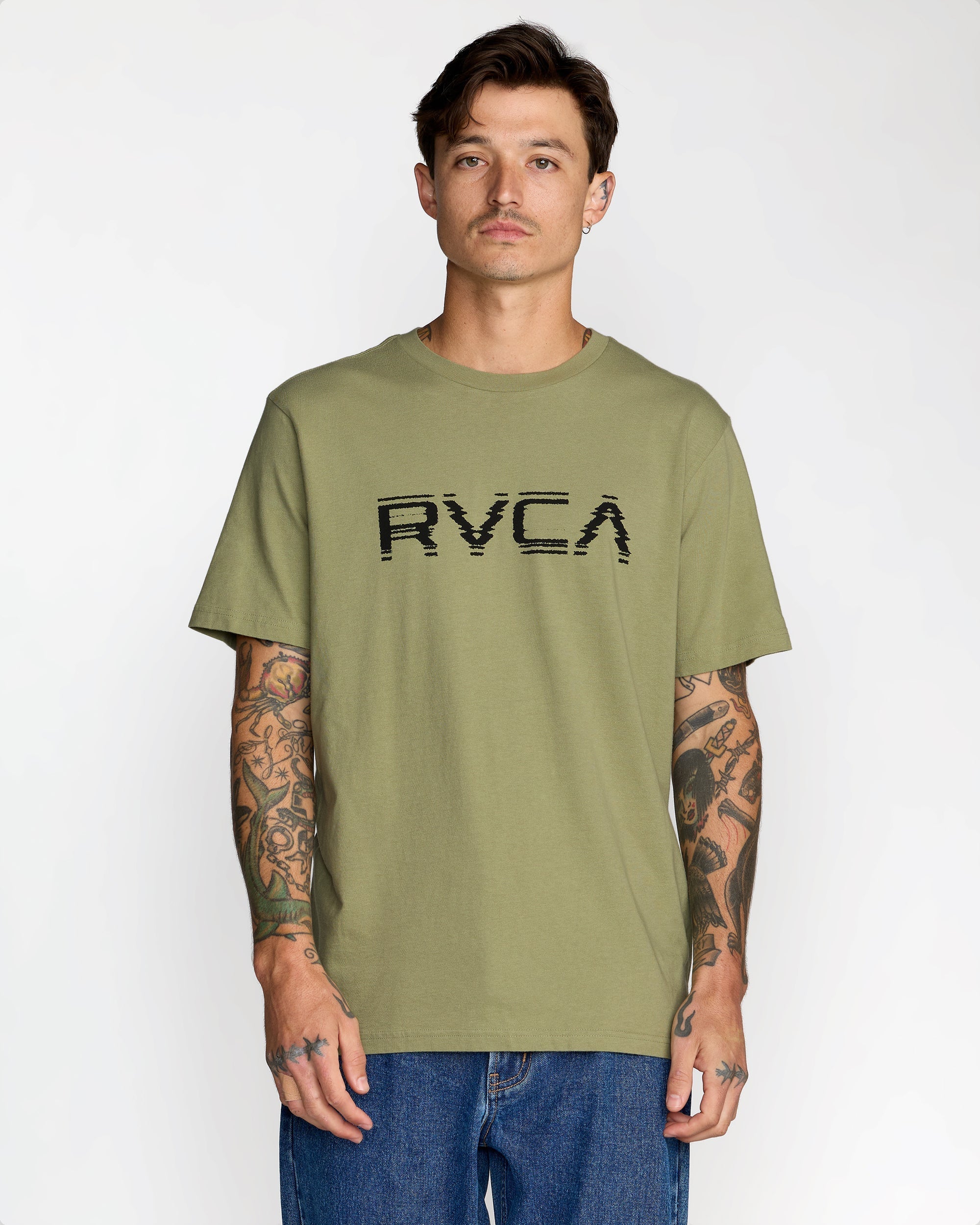 Big RVCA Glitch Short Sleeve Tee - Ranger Green