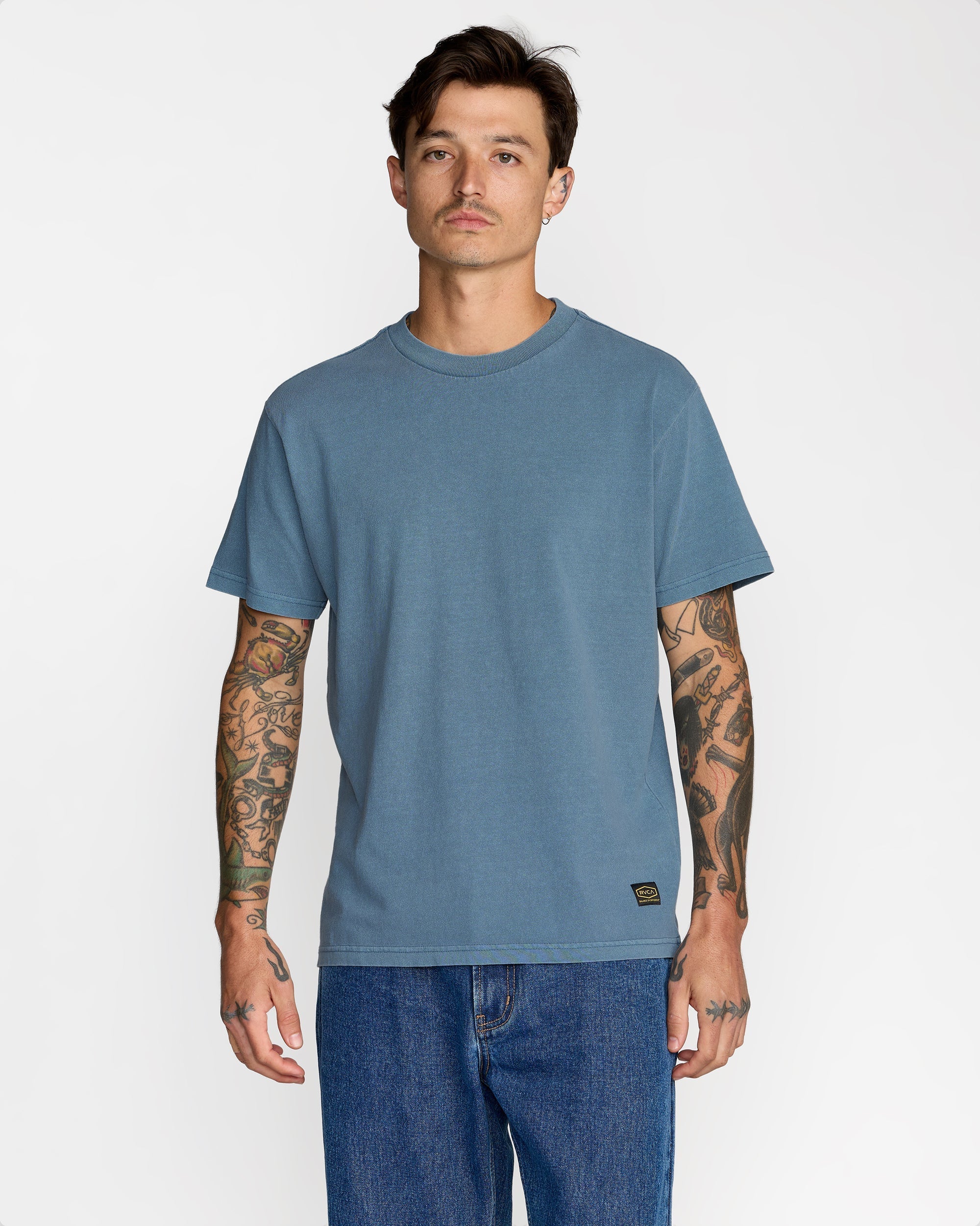 Midweight Label Short Sleeve Tee - Vintage Navy
