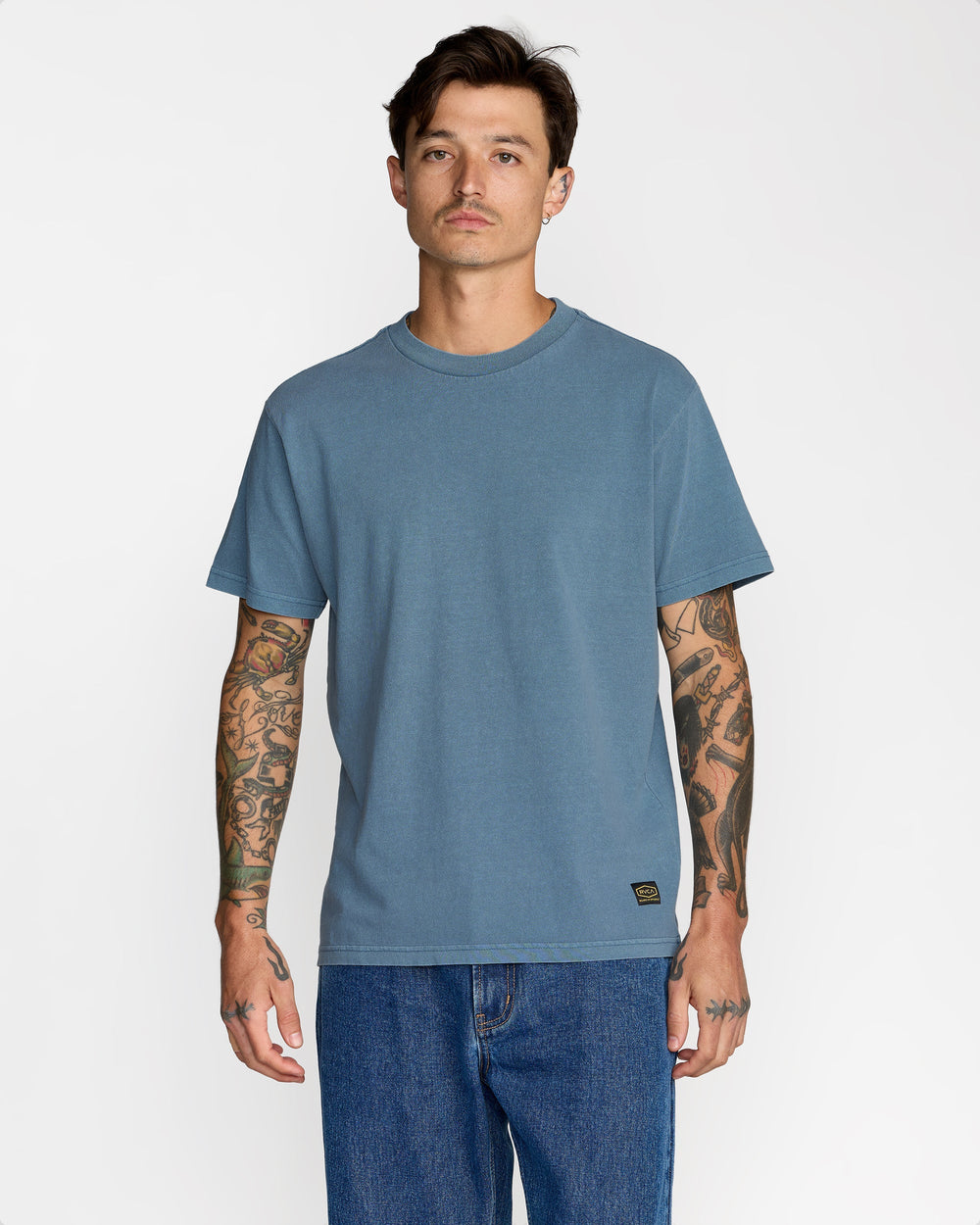 Midweight Label Short Sleeve Tee - Vintage Navy