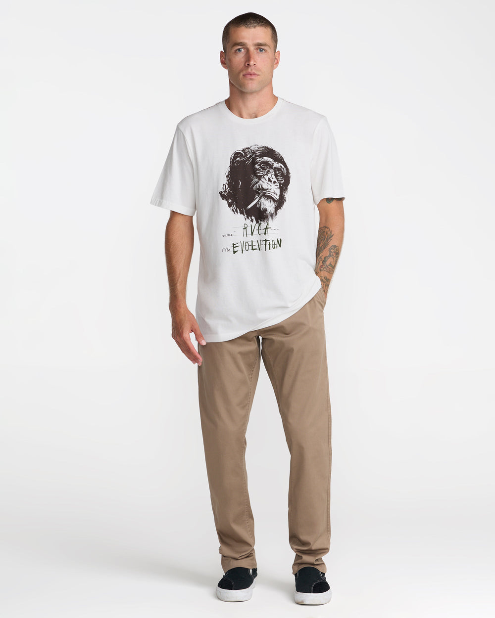 RVCA Evolution Short Sleeve Tee - Antique White