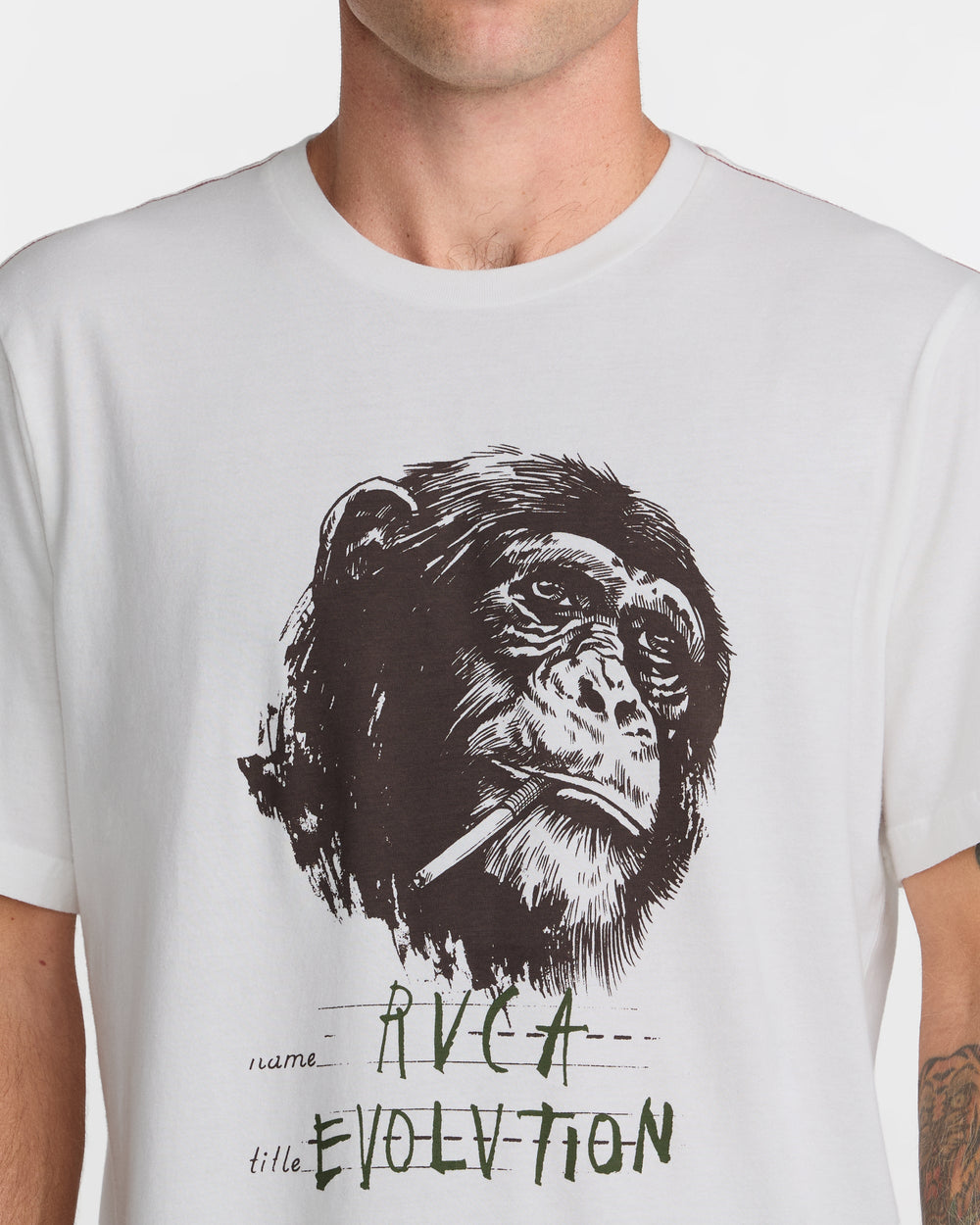 RVCA Evolution Short Sleeve Tee - Antique White