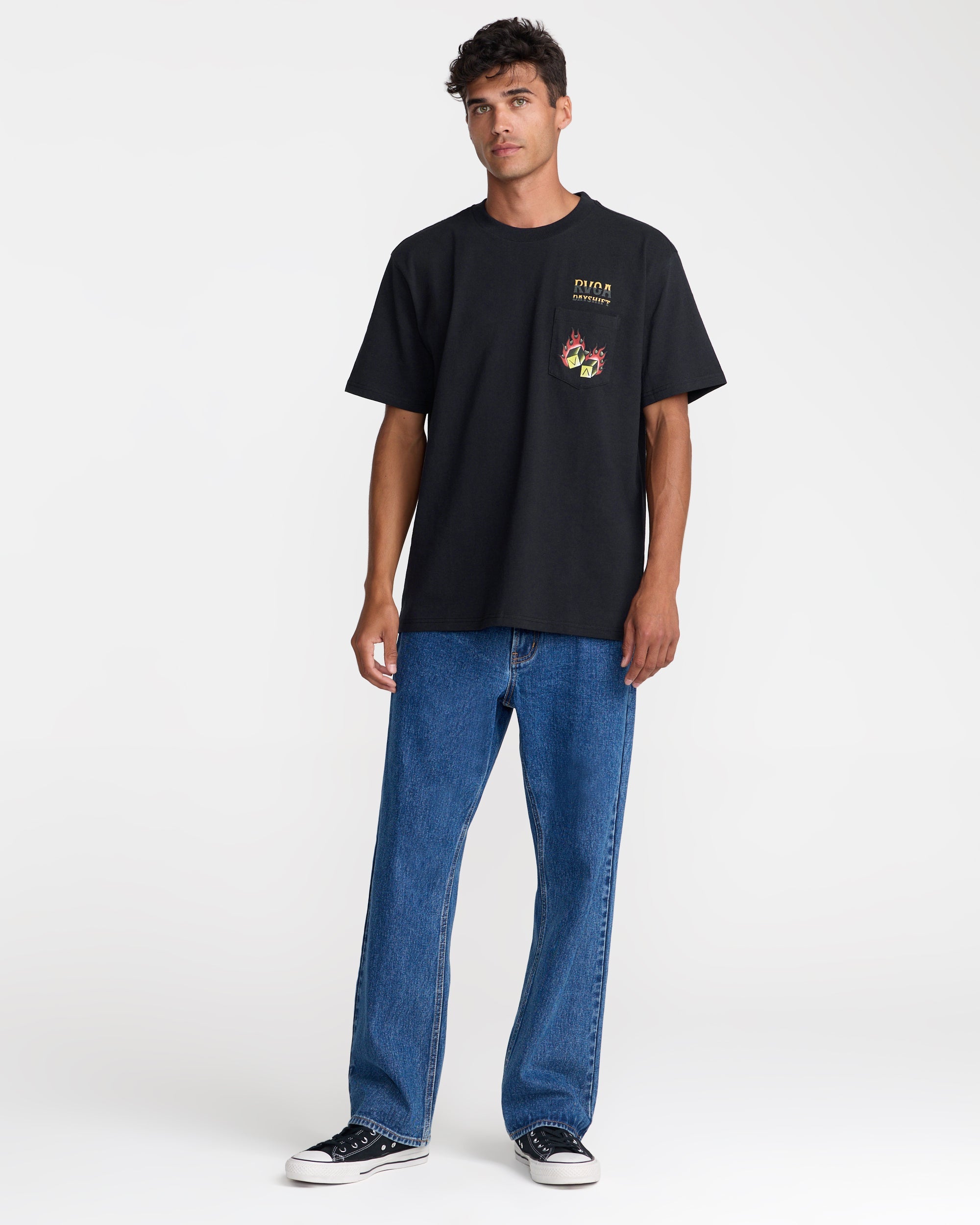 Hot Dice Short Sleeve Pocket Tee - Black