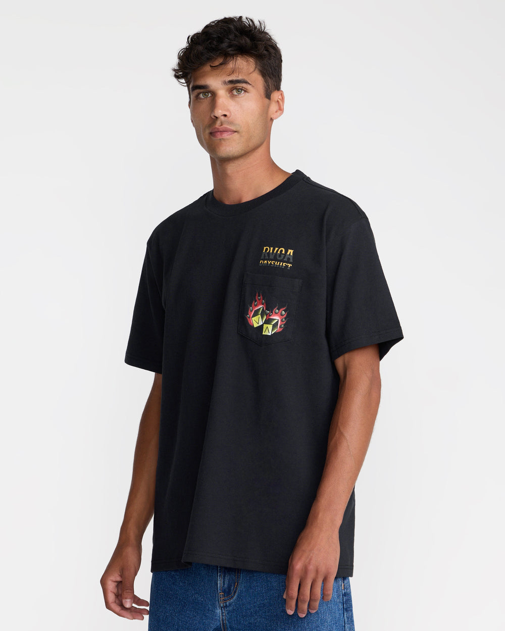 Hot Dice Short Sleeve Pocket Tee - Black