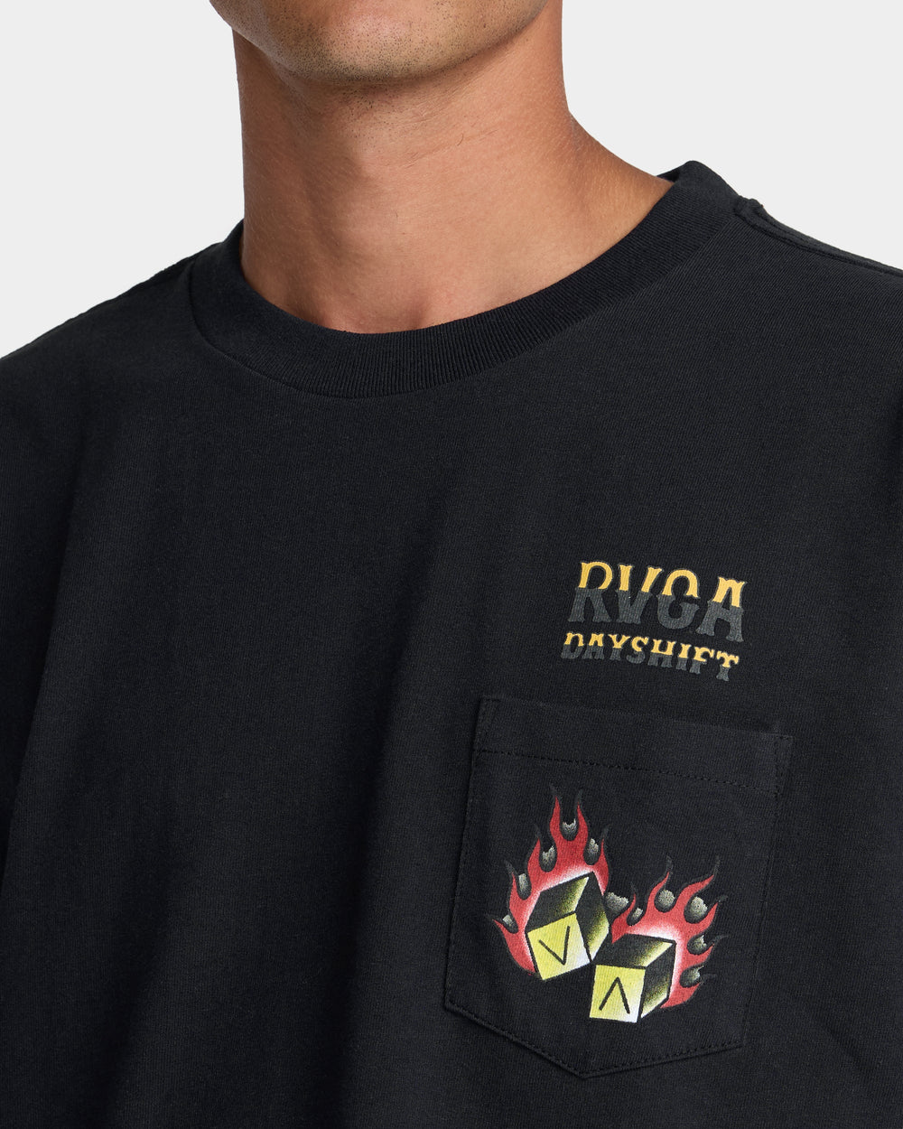 Hot Dice Short Sleeve Pocket Tee - Black