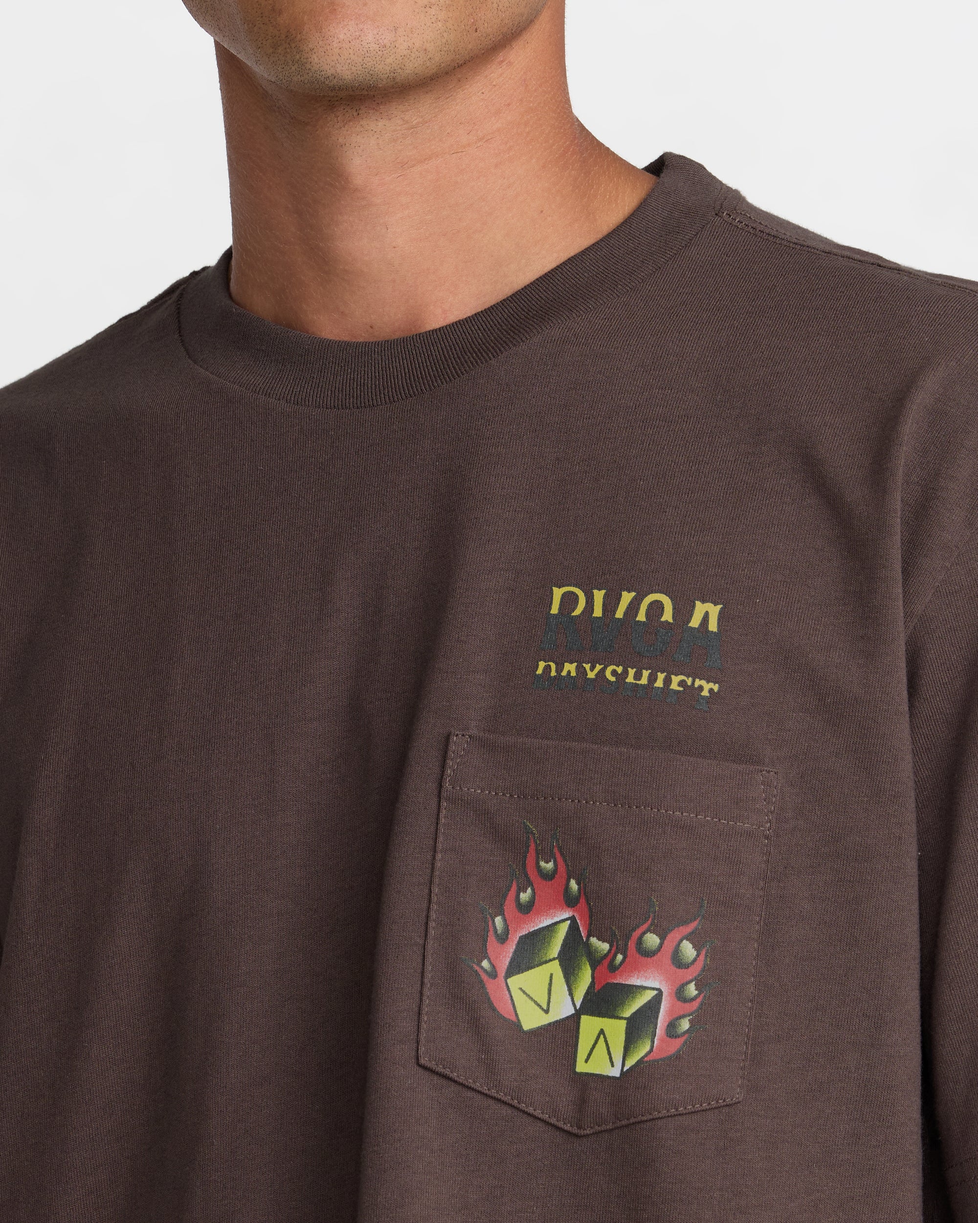 Hot Dice Short Sleeve Pocket Tee - Mocha